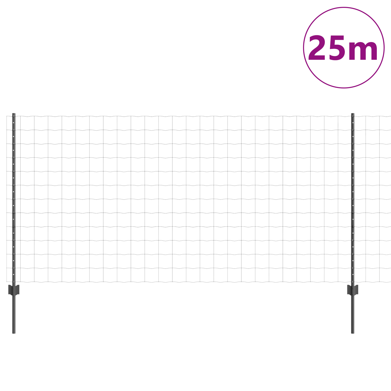 Gard European cu 22 Stâlpi Gri 1,2x25 m Oțel GartenMobel Dekor