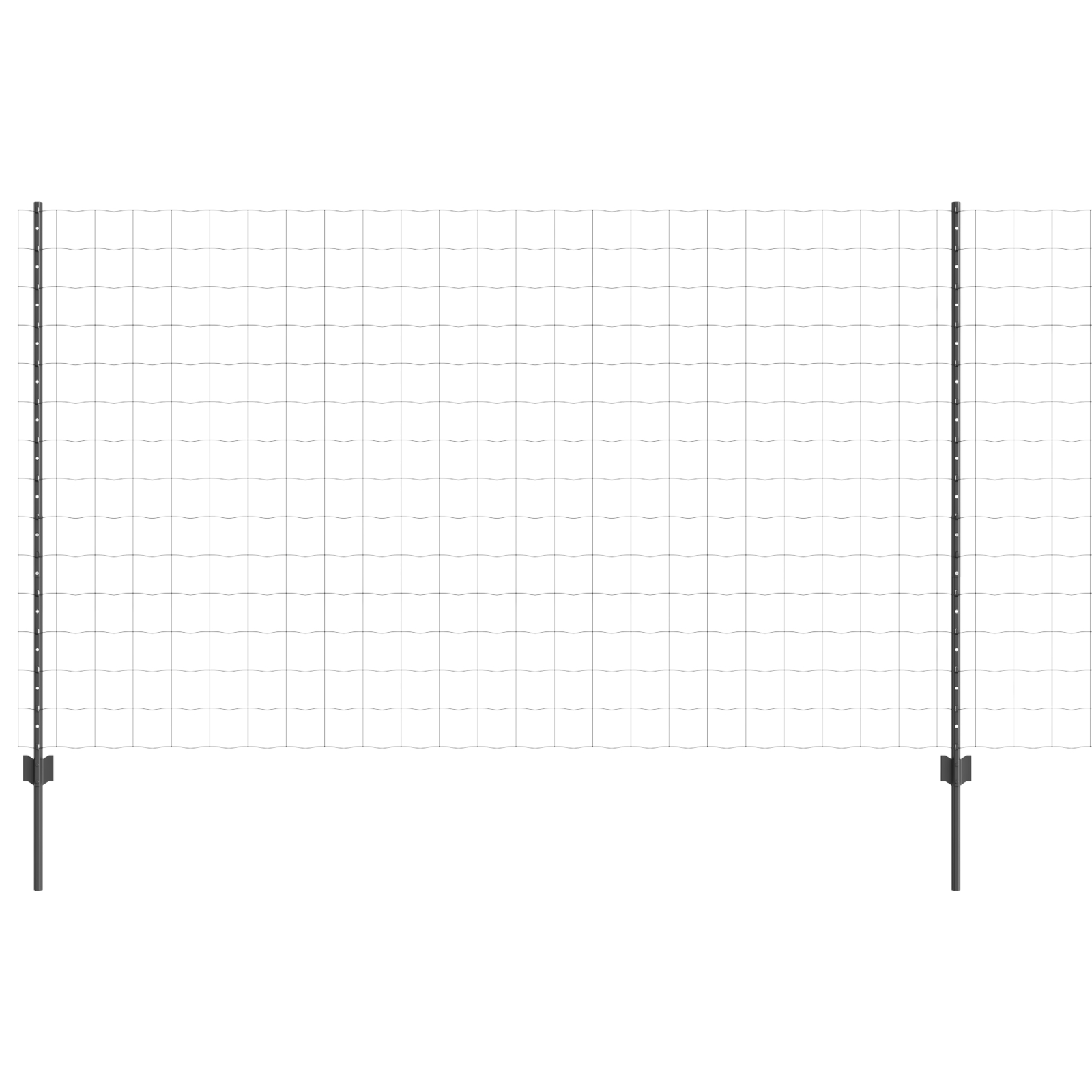 Împrejmuire Euro cu 10 U Posturi Gri 1.4x10 m Oțel GartenMobel Dekor