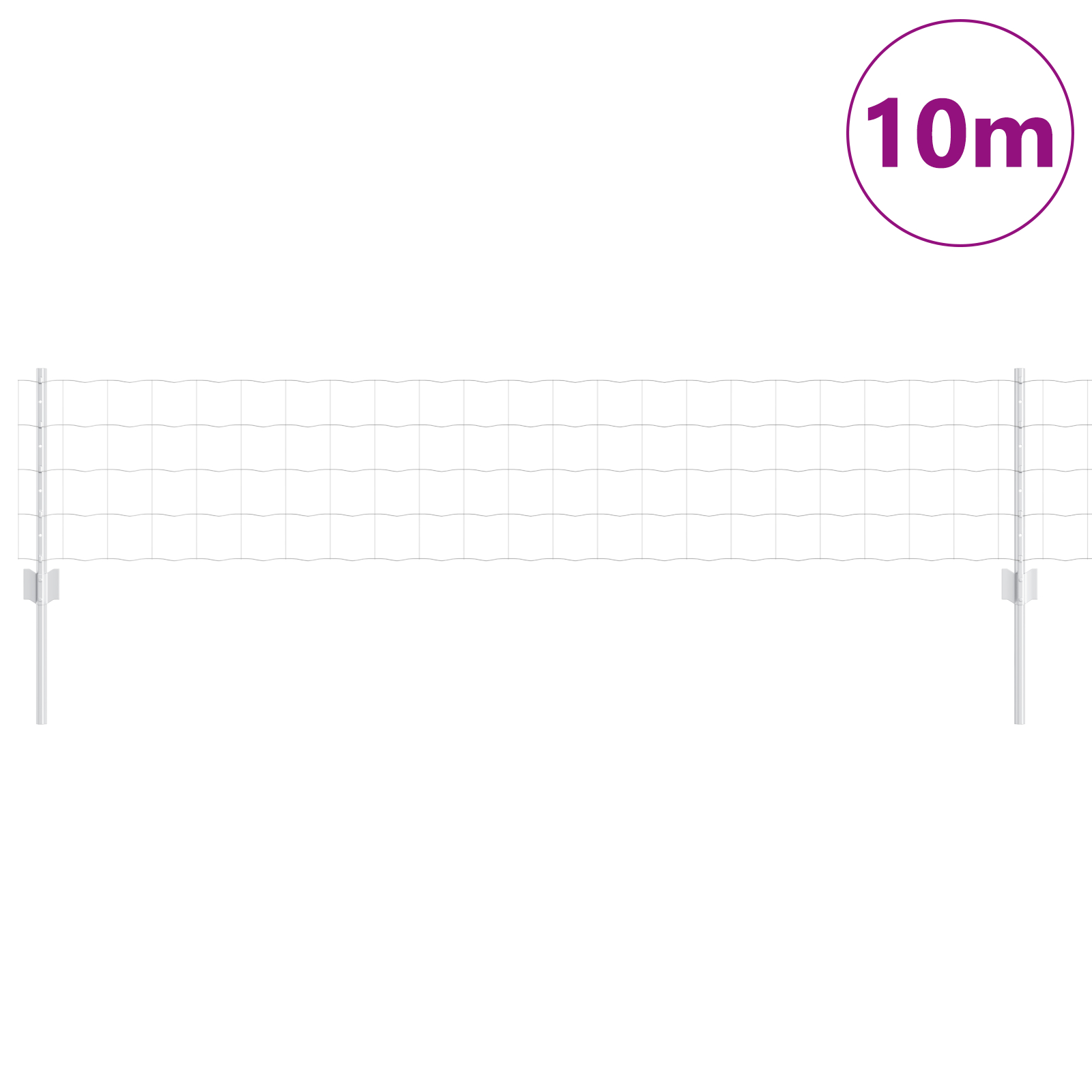 Euro Fence cu 5 U Posts Argintiu 0,4x10 m Oțel GartenMobel Dekor