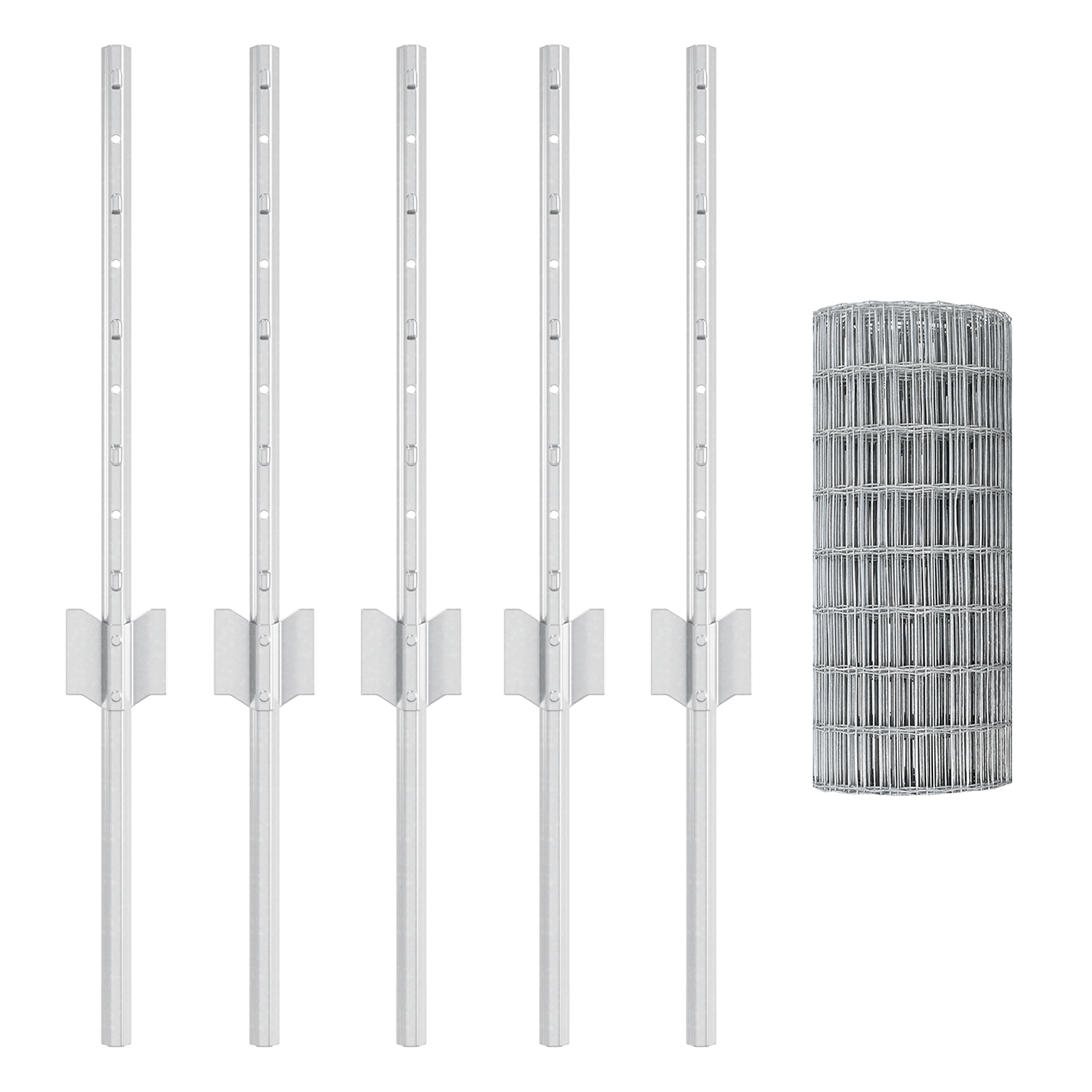 Gard Euro cu 5 Stâlpi U Argintiu 0,4x10 m Oțel GartenMobel Dekor