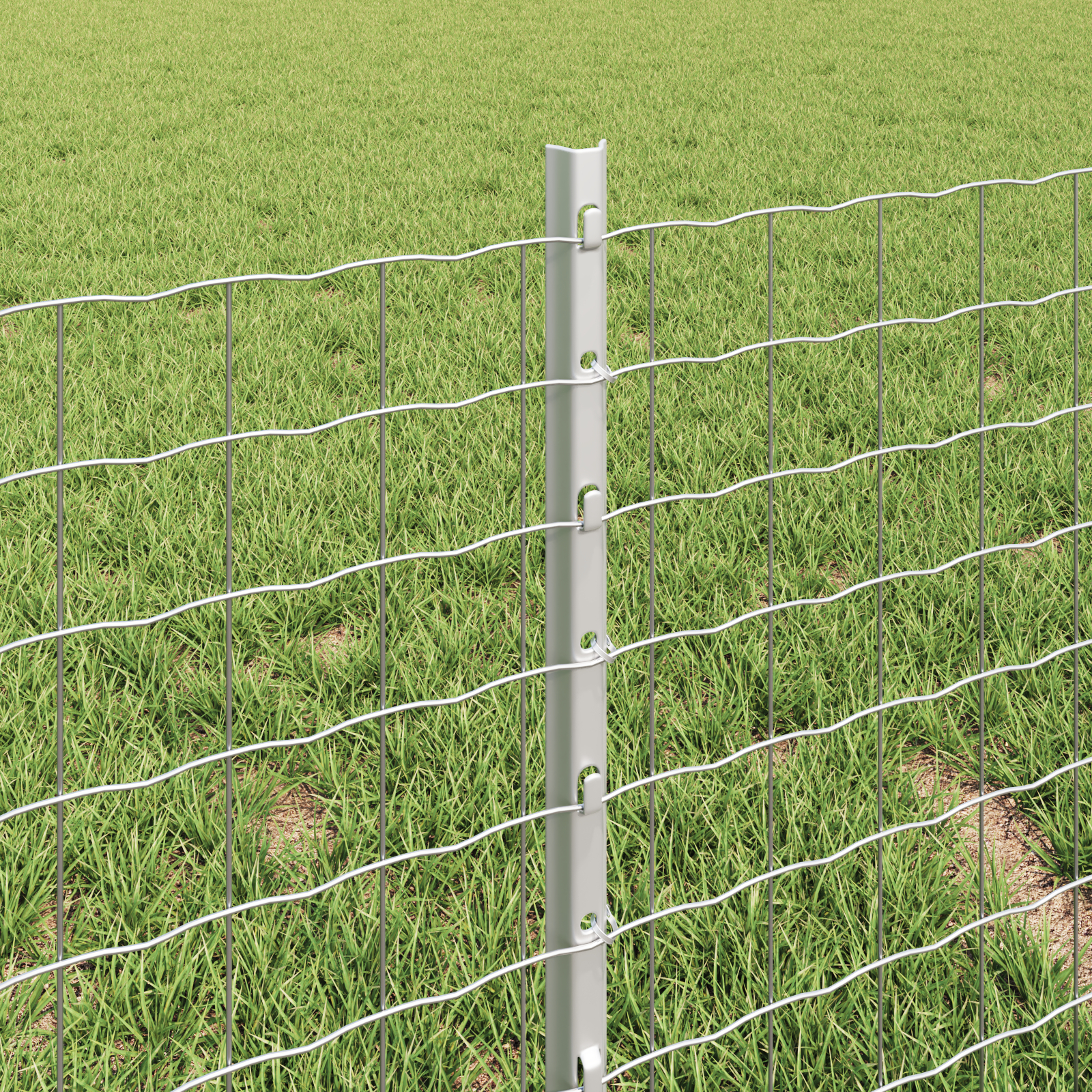 Gard Euro cu 5 Stâlpi U Argintiu 0,4x10 m Oțel GartenMobel Dekor
