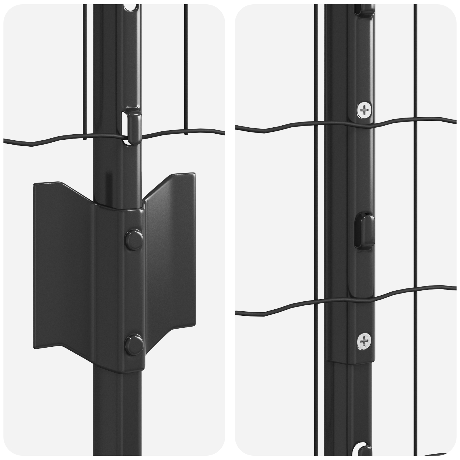 Set Gard de Grădină Set de 2 Gri Oțel Acoperit cu Pulbere GartenMobel Dekor