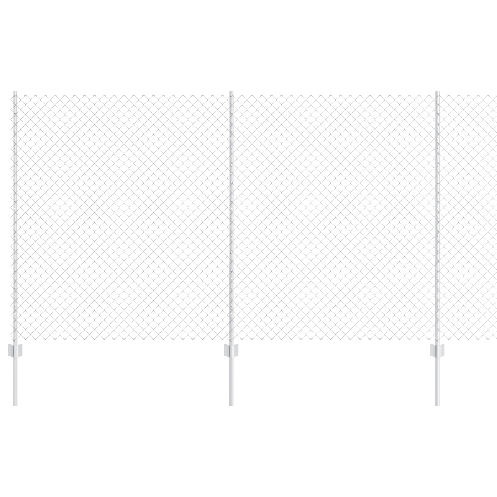 Gard cu Lanț cu 20 U Posturi Argintie 1,4x10 m Oțel GartenMobel Dekor