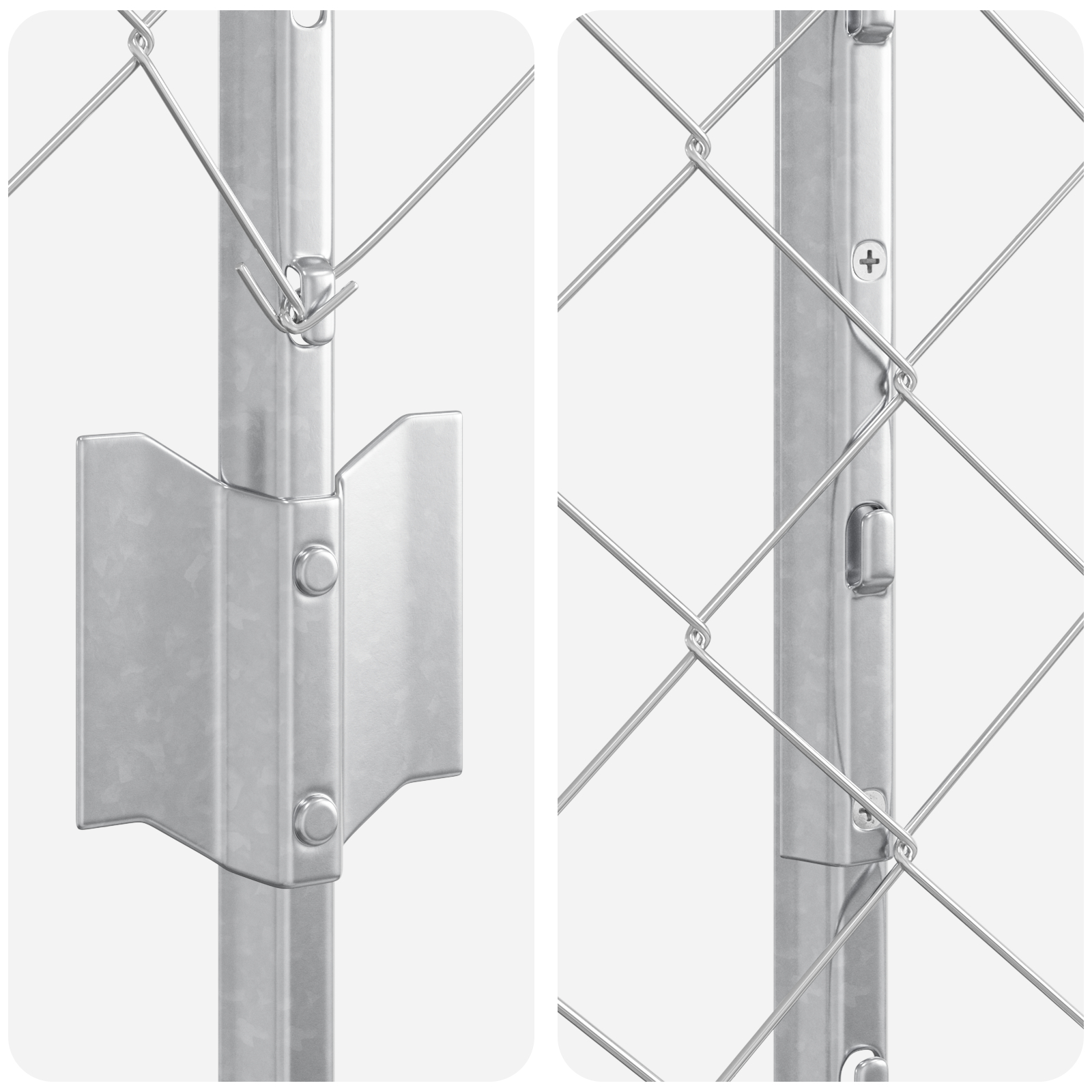 Gard din Oțel Galvanizat cu 20 de Stâlpi Argintii 1x10 m GartenMobel Dekor
