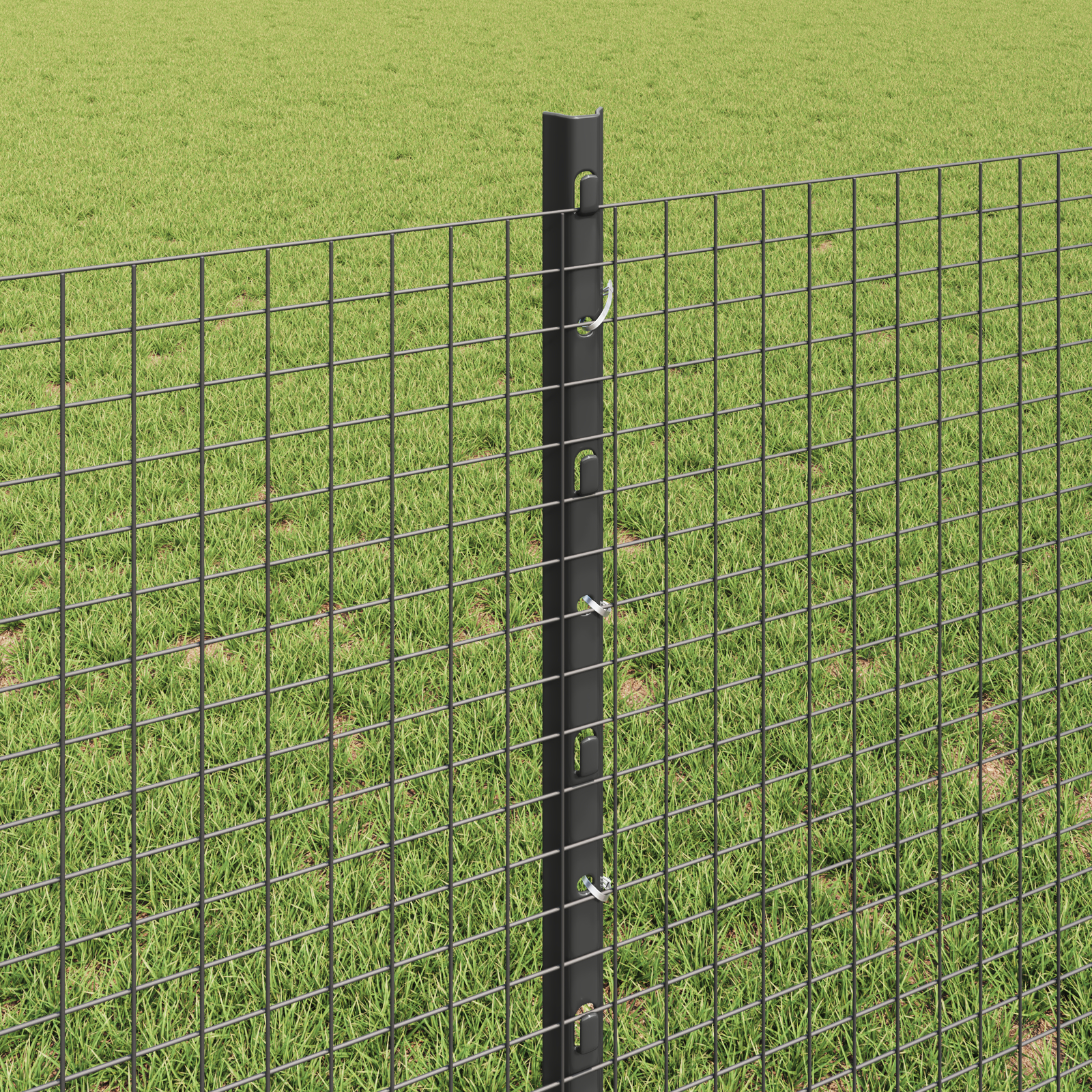 Gard din Sârmă Sudată cu 5 U Posturi Gri 0.8x10 m Oțel GartenMobel Dekor