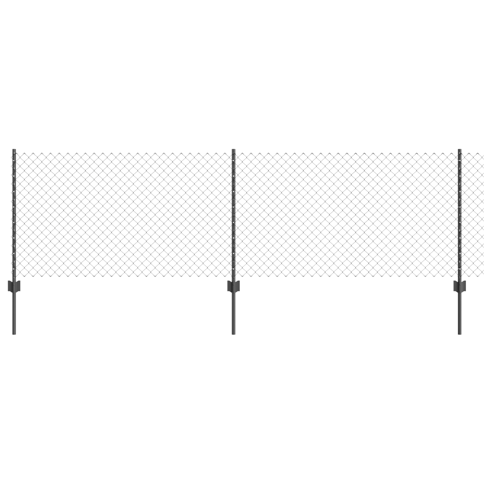 Gard din lanț cu 10 stâlpi U gri 0.8x10 m oțel GartenMobel Dekor