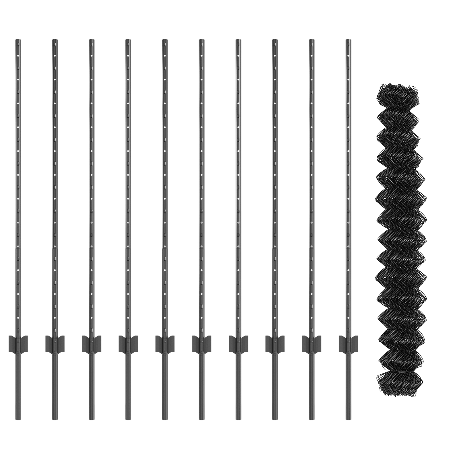 Gard din plasă de sârmă cu 20 de suporturi U Gri 1.2x10 m Oțel GartenMobel Dekor