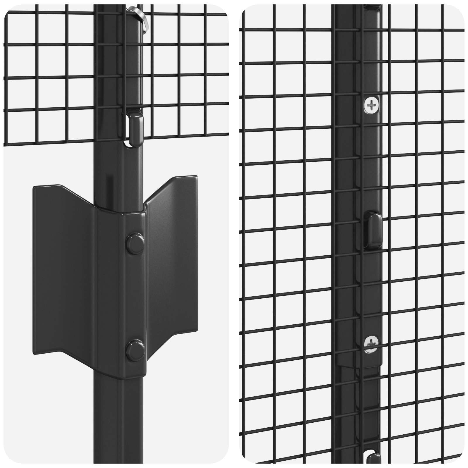 Set Gard din Plasă de Găină Set de 2 Gri Metal Gard de 10 x 1 m GartenMobel Dekor