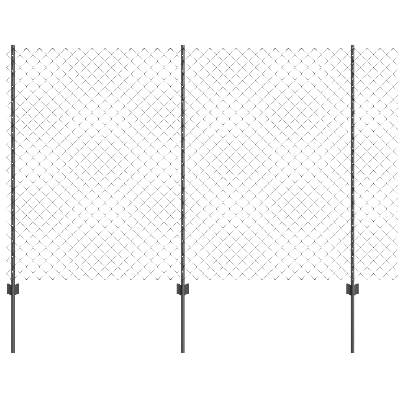 Set îngrădire de grădină cu lanț Set de 2 Gri Oțel galvanizat GartenMobel Dekor