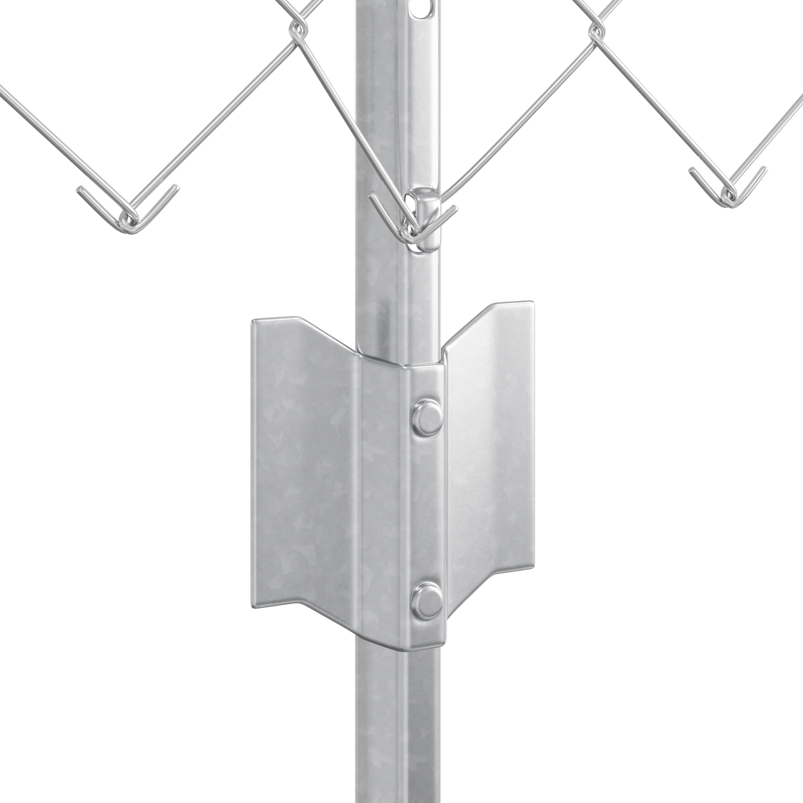 Șină de Lanț cu 10 Posturi U Argintii 0.4x10 m Oțel GartenMobel Dekor