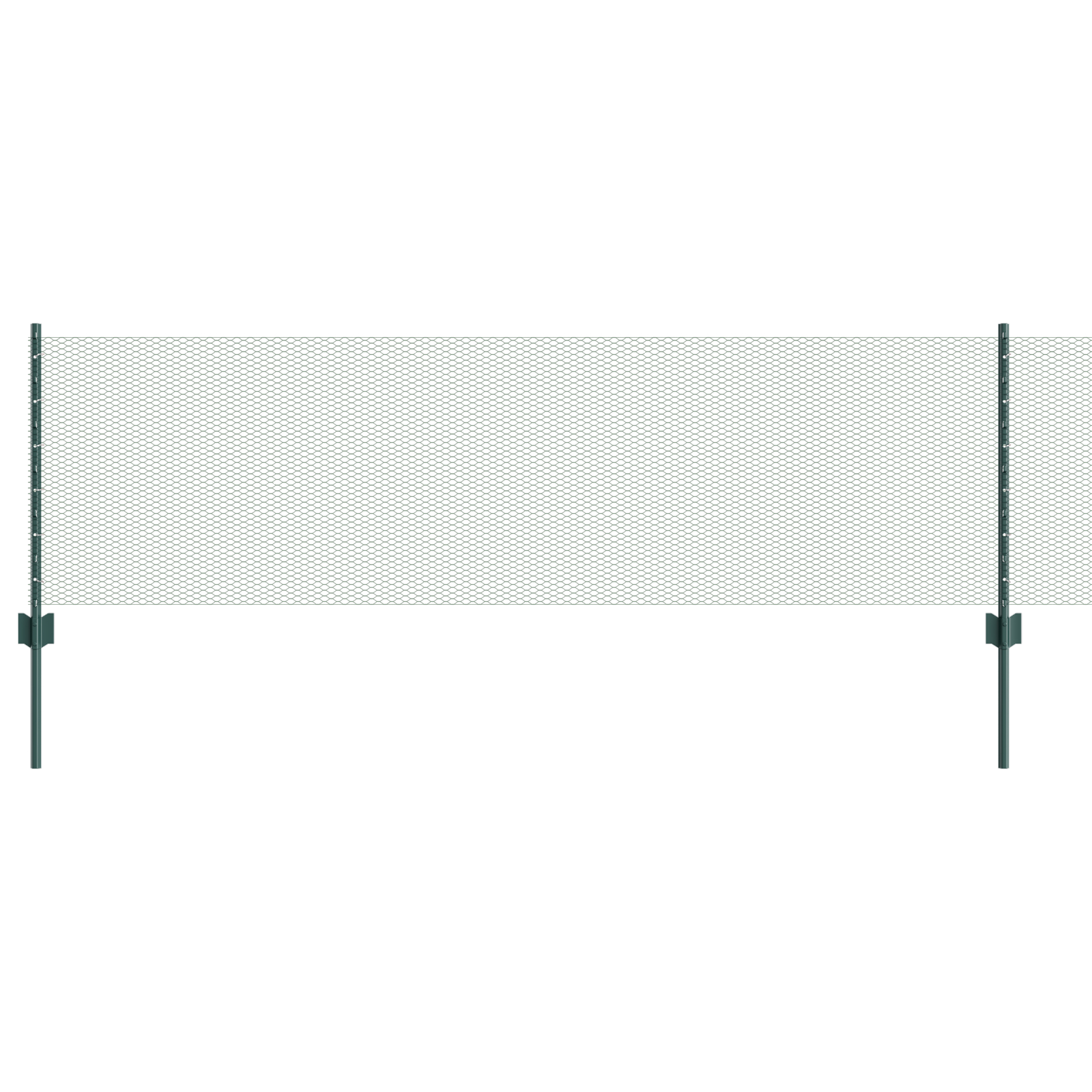 Posturi de Gard  11 pcs U-Channel Verde 60 cm Oțel, Gard Hexagonal  Verde 0.6x100 m Oțel GartenMobel Dekor