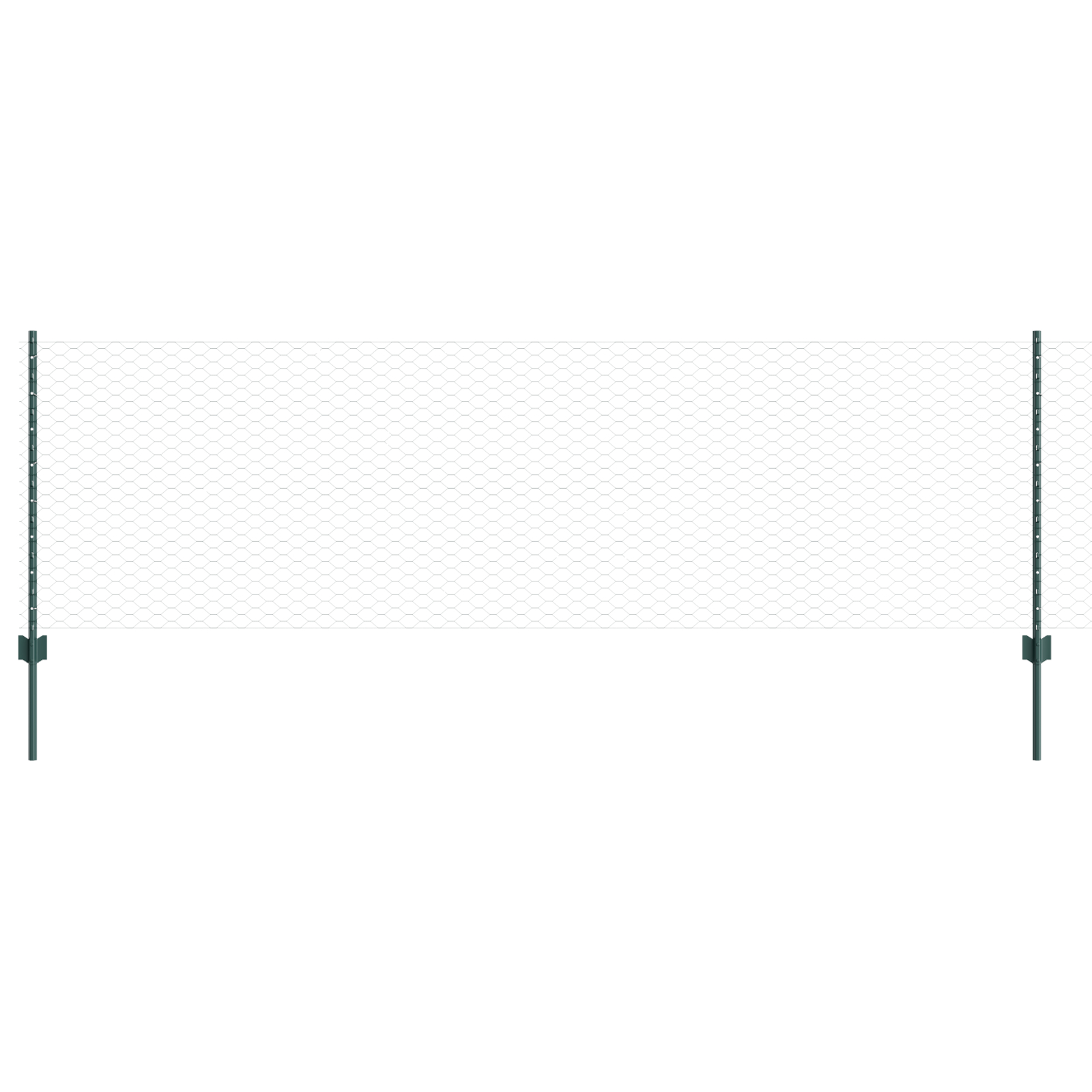 Posturi de Gard  5 buc U-Channel Verde 80 cm Oțel, Gard Hexagonal  Verde 0.8x10 m Oțel GartenMobel Dekor