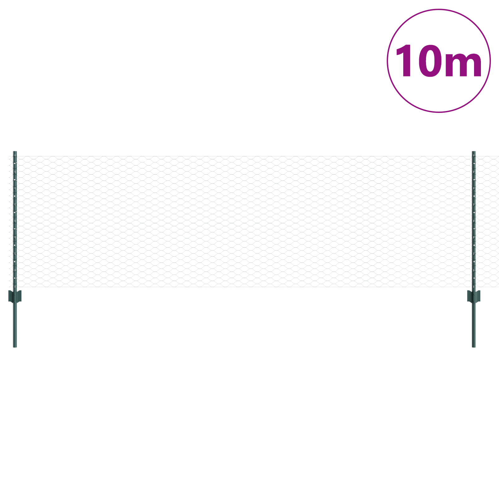 Posturi de Gard  5 buc U-Channel Verde 80 cm Oțel, Gard Hexagonal  Verde 0.8x10 m Oțel GartenMobel Dekor