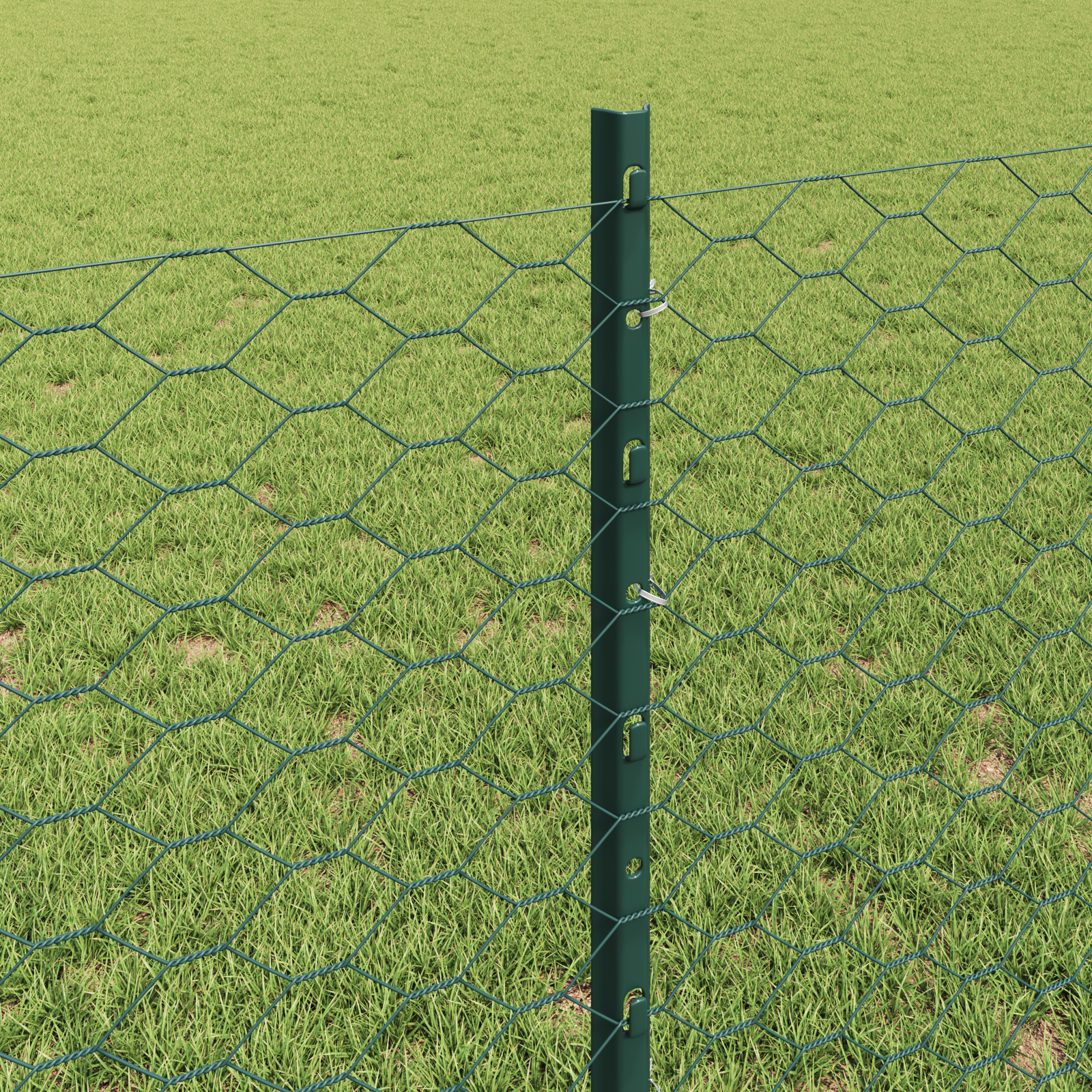 Posturi de Gard  5 buc U-Channel Verde 80 cm Oțel, Gard Hexagonal  Verde 0.8x10 m Oțel GartenMobel Dekor