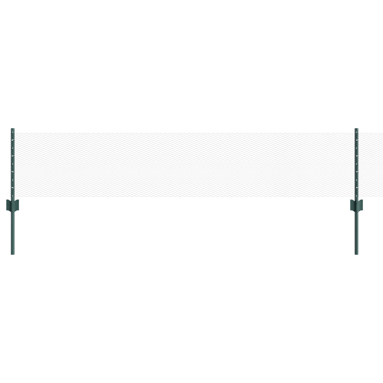 Posturi de gard  5 buc U-Channel Verde 40 cm Oțel, Gard Hexagonal  Verde 0,4x10 m Oțel GartenMobel Dekor