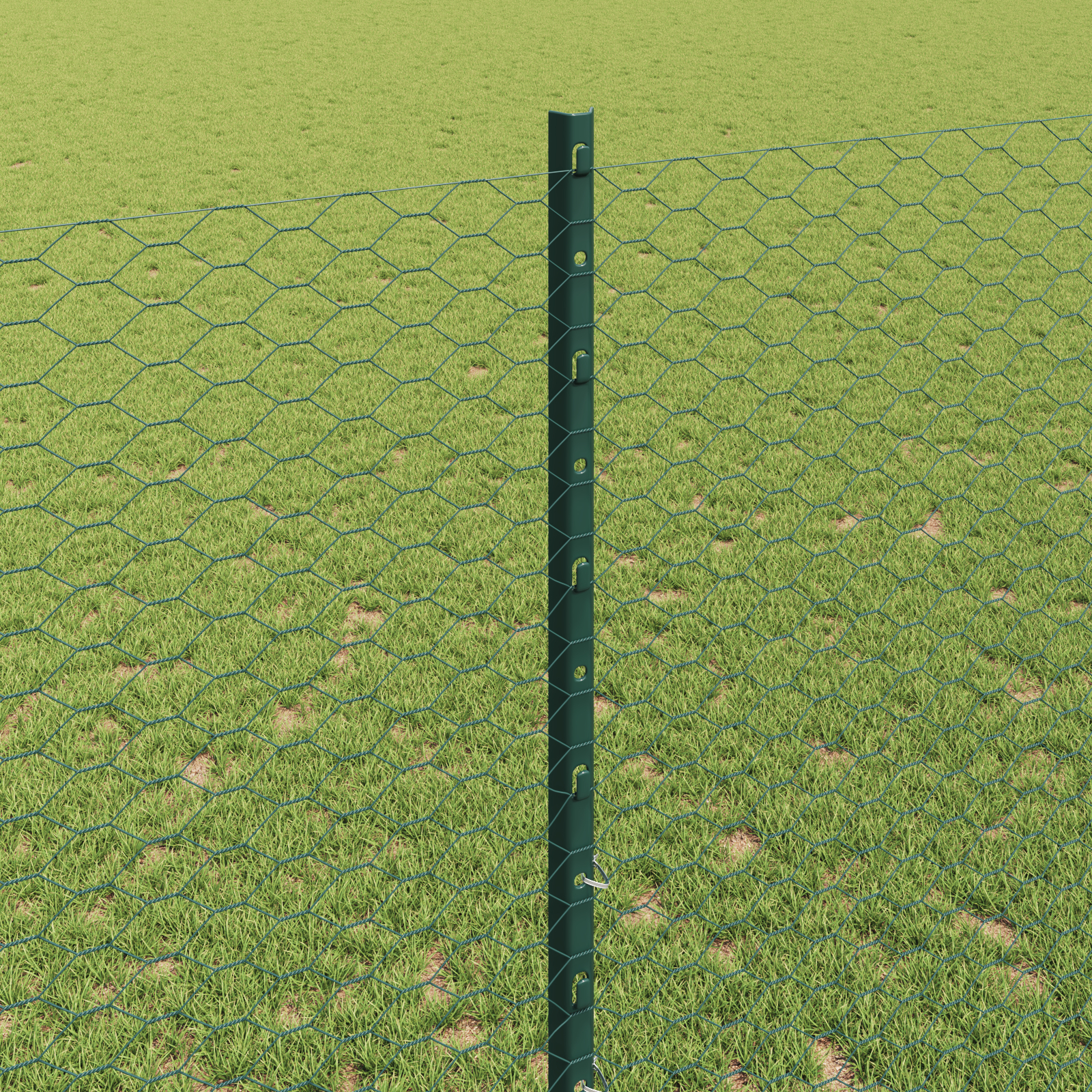 Stâlpi de Gard  11 pcs U-Channel Verde 140 cm Oțel, Gard Hexagon  Verde 1.4x25 m Oțel GartenMobel Dekor