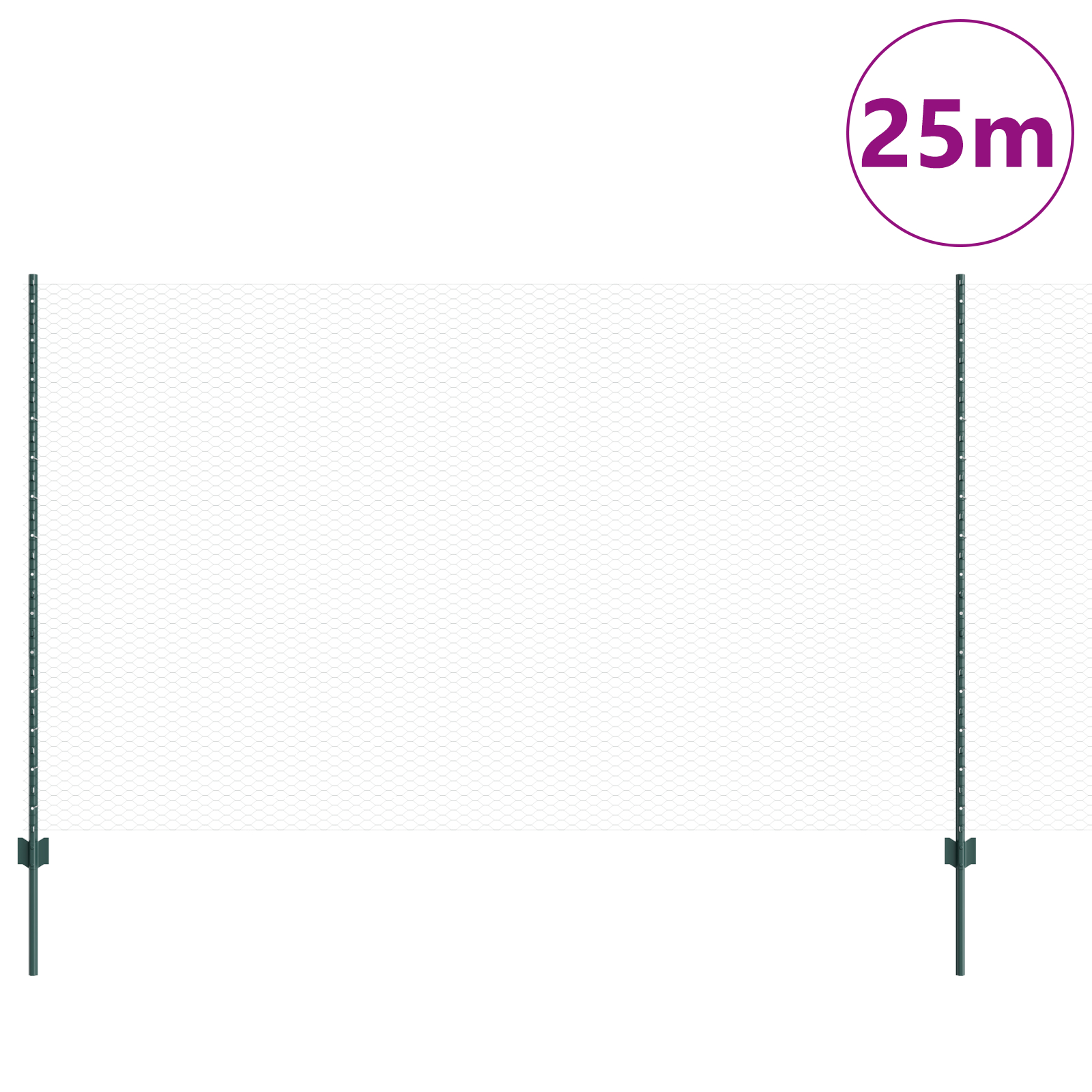 Stâlpi de Gard  11 pcs U-Channel Verde 140 cm Oțel, Gard Hexagon  Verde 1.4x25 m Oțel GartenMobel Dekor