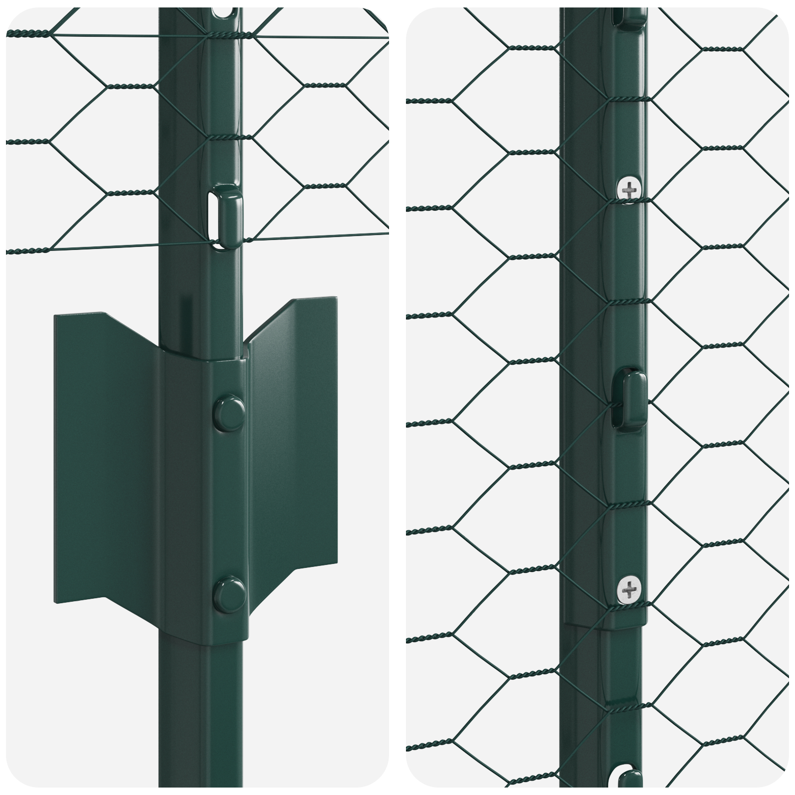 Stâlpi de Gard  11 pcs U-Channel Verde 140 cm Oțel, Gard Hexagon  Verde 1.4x25 m Oțel GartenMobel Dekor