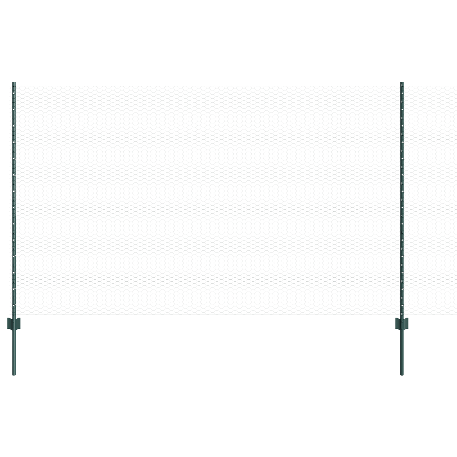 Stâlpi de Gard  11 pcs U-Channel Verde 140 cm Oțel, Gard Hexagon  Verde 1.4x25 m Oțel GartenMobel Dekor