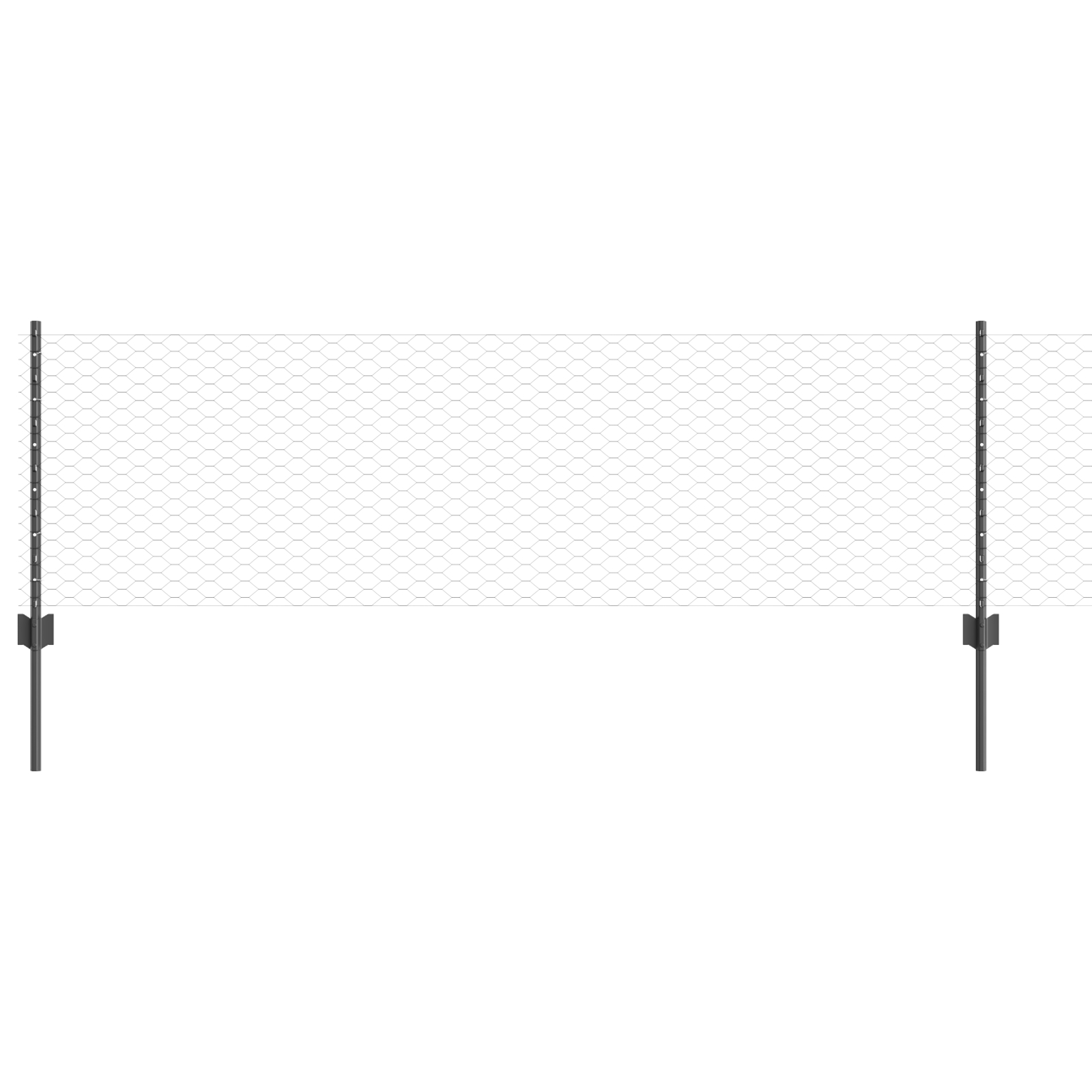 Stâlpi de îngrădire  5 pcs U-Channel Gri 60 cm Oțel, Îngrădire hexagonală  Gri 0,6x10 m Oțel GartenMobel Dekor