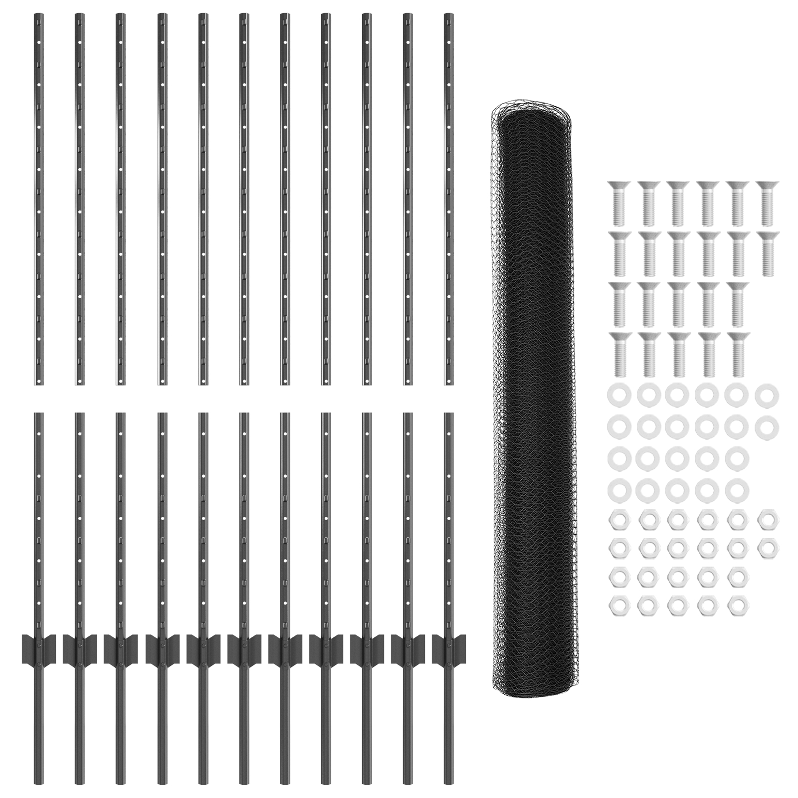 Set de Împrejmuire Set de 2 Gri Oțel Vopsit Electrostatic GartenMobel Dekor