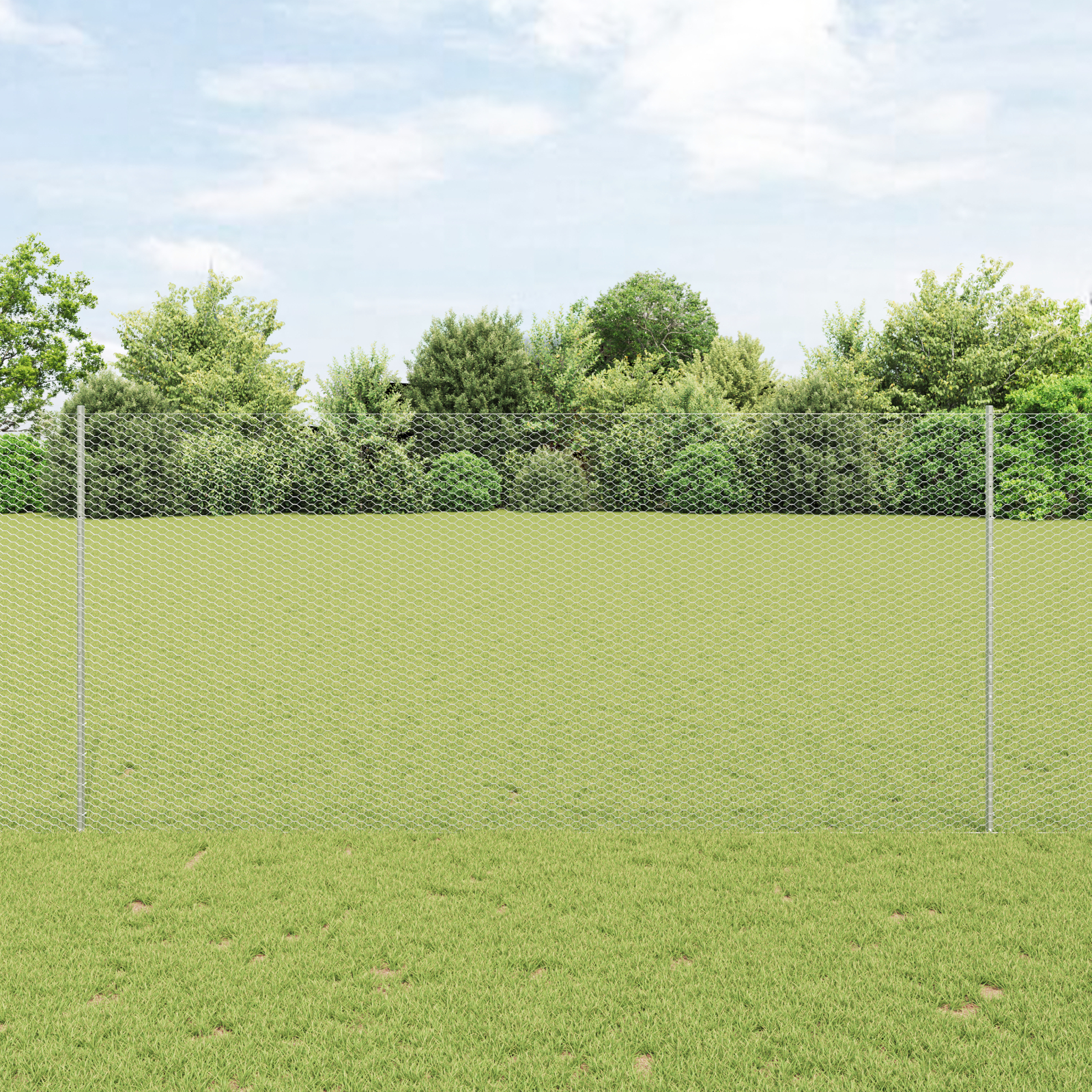 Stâlpi de Gard 22 pcs U-Channel 140 cm Oțel Galvanizat,  Gard Hexagonal 1.4x25 m Oțel Galvanizat GartenMobel Dekor