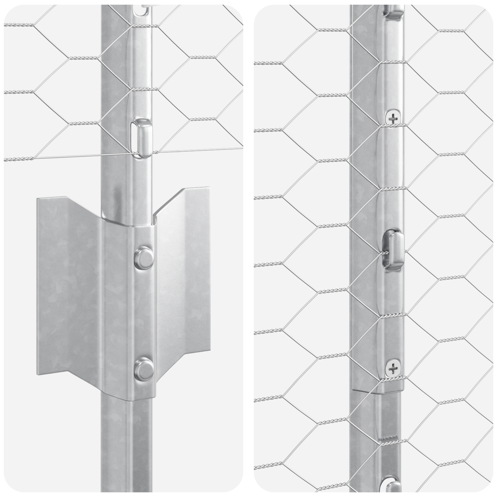 Stâlpi de Gard 22 pcs U-Channel 140 cm Oțel Galvanizat,  Gard Hexagonal 1.4x25 m Oțel Galvanizat GartenMobel Dekor