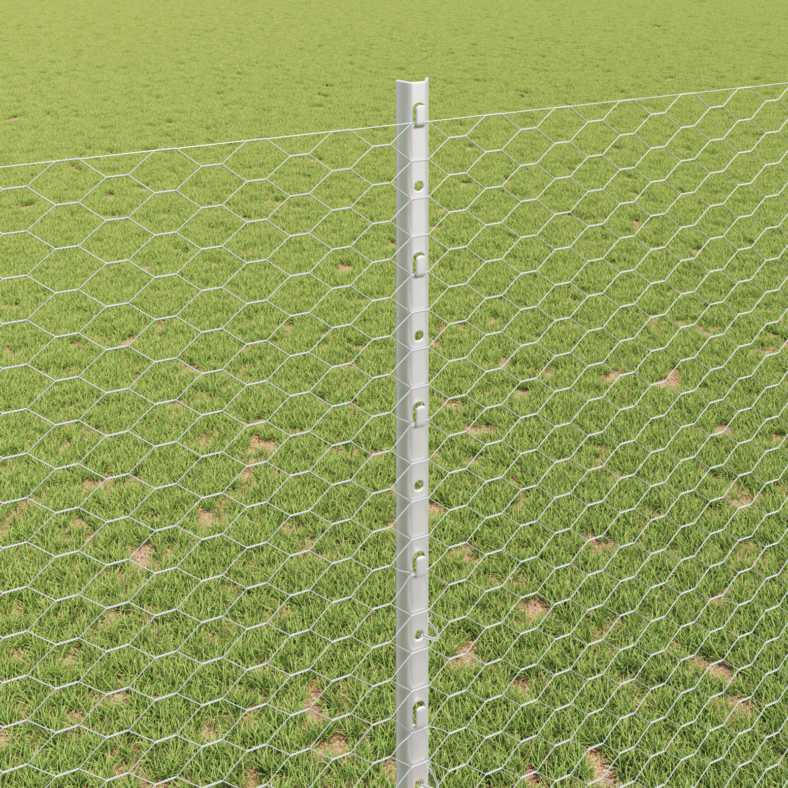 Stâlpi de Gard 22 pcs U-Channel 140 cm Oțel Galvanizat,  Gard Hexagonal 1.4x25 m Oțel Galvanizat GartenMobel Dekor
