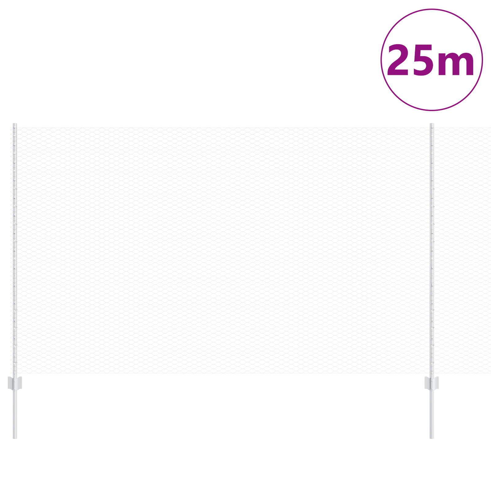 Stâlpi de Gard 22 pcs U-Channel 140 cm Oțel Galvanizat,  Gard Hexagonal 1.4x25 m Oțel Galvanizat GartenMobel Dekor