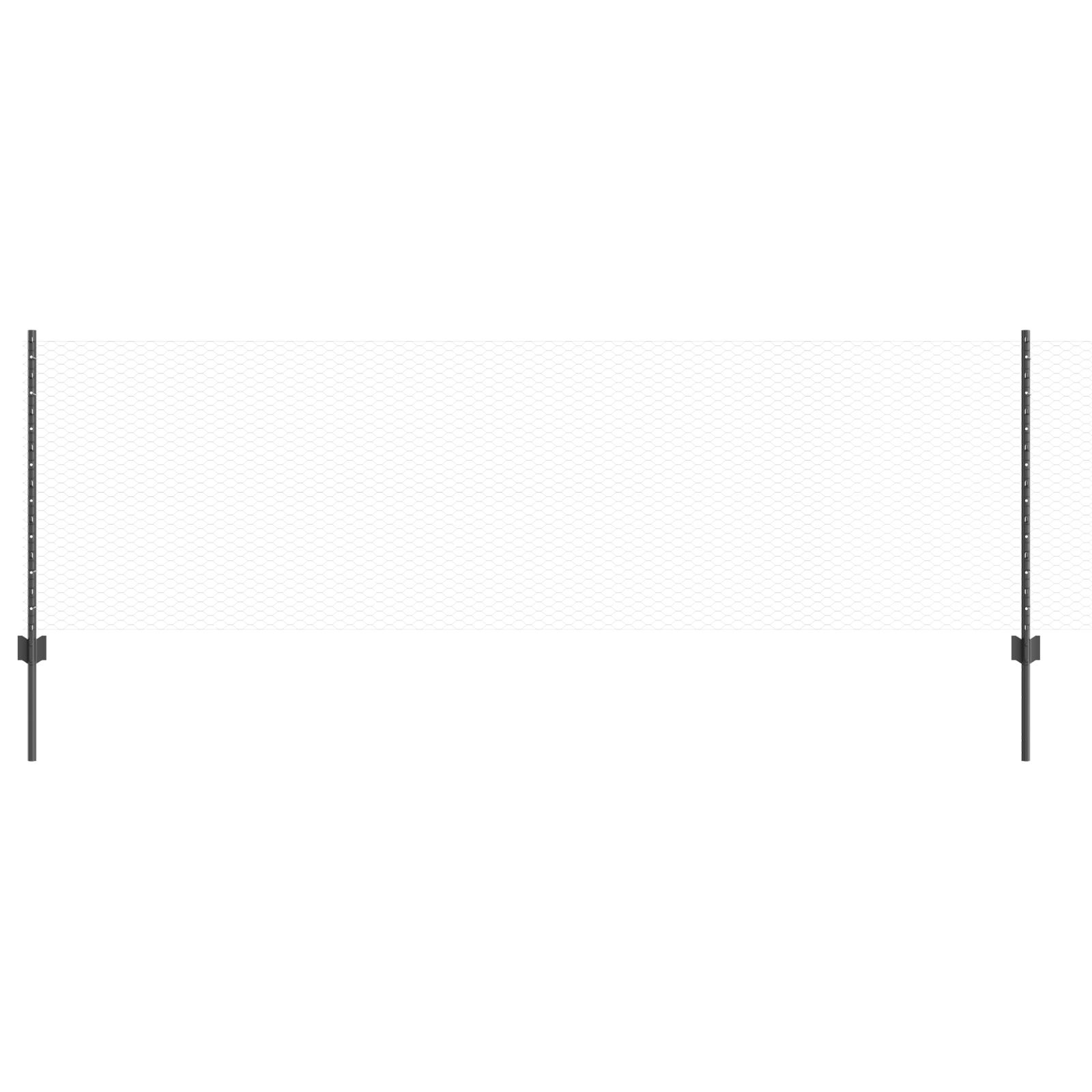 Stâlpi Gard  11 buc U-Channel Gri 80 cm Oțel, Gard Hexagonal  Gri 0.8x50 m Oțel GartenMobel Dekor