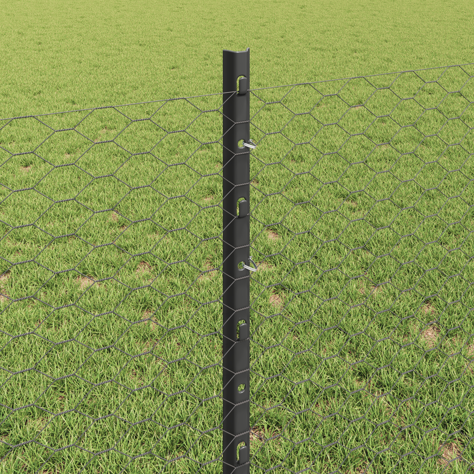 Stâlpi Gard  11 buc U-Channel Gri 80 cm Oțel, Gard Hexagonal  Gri 0.8x50 m Oțel GartenMobel Dekor