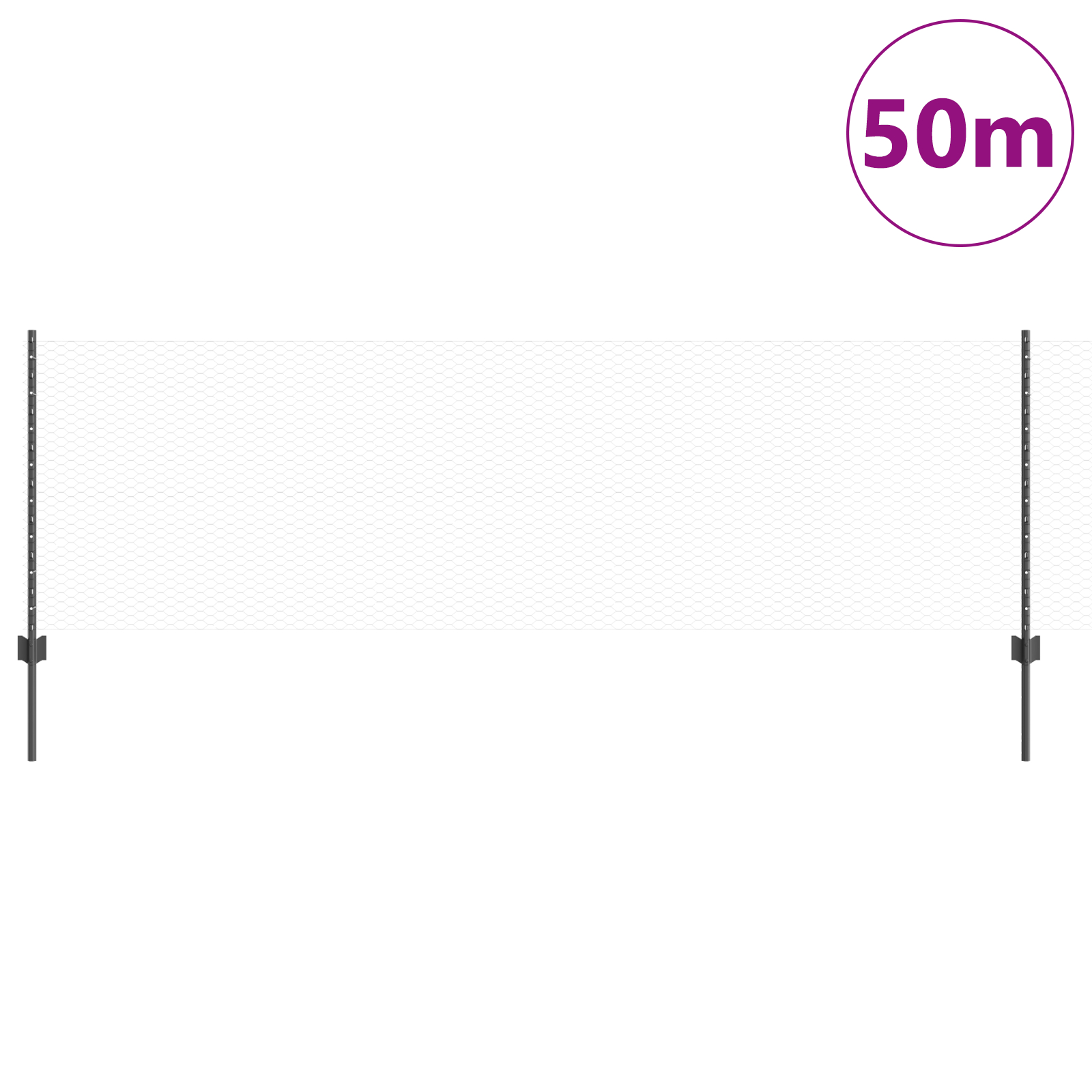 Stâlpi Gard  11 buc U-Channel Gri 80 cm Oțel, Gard Hexagonal  Gri 0.8x50 m Oțel GartenMobel Dekor