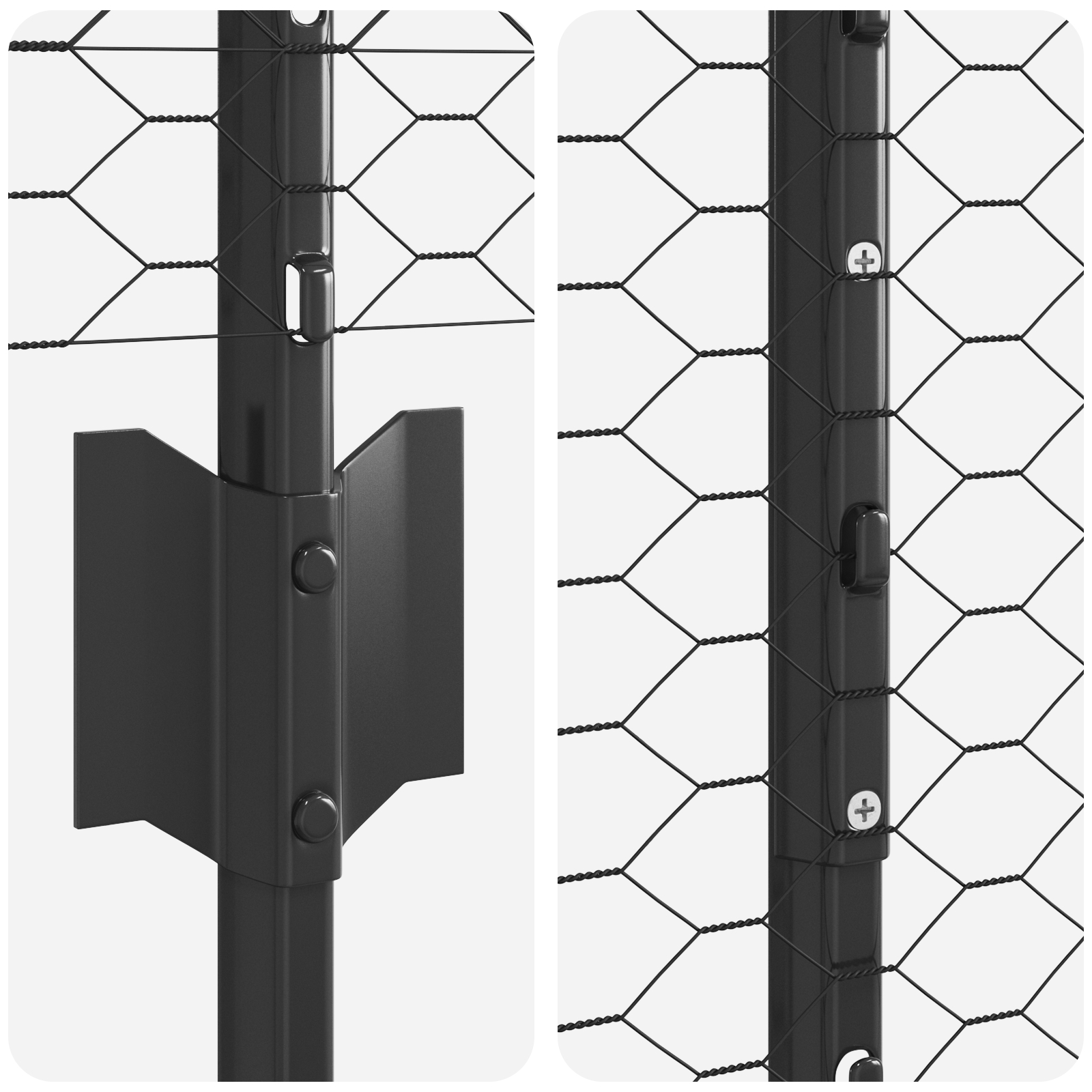 Stâlpi de Gard  10 buc U-Channel Gri 150 cm Oțel, Gard Hexagonal  Gri 1.5x10 m Oțel GartenMobel Dekor