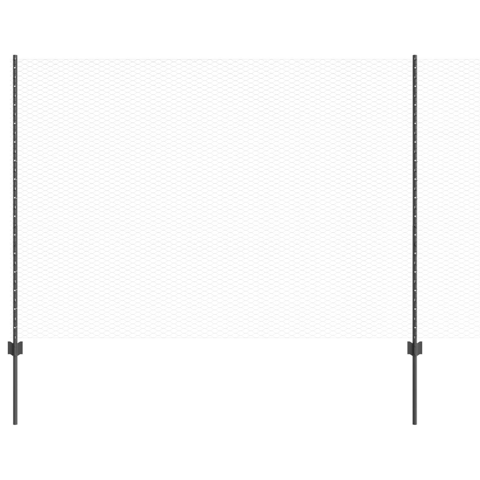 Stâlpi de Gard  10 buc U-Channel Gri 150 cm Oțel, Gard Hexagonal  Gri 1.5x10 m Oțel GartenMobel Dekor