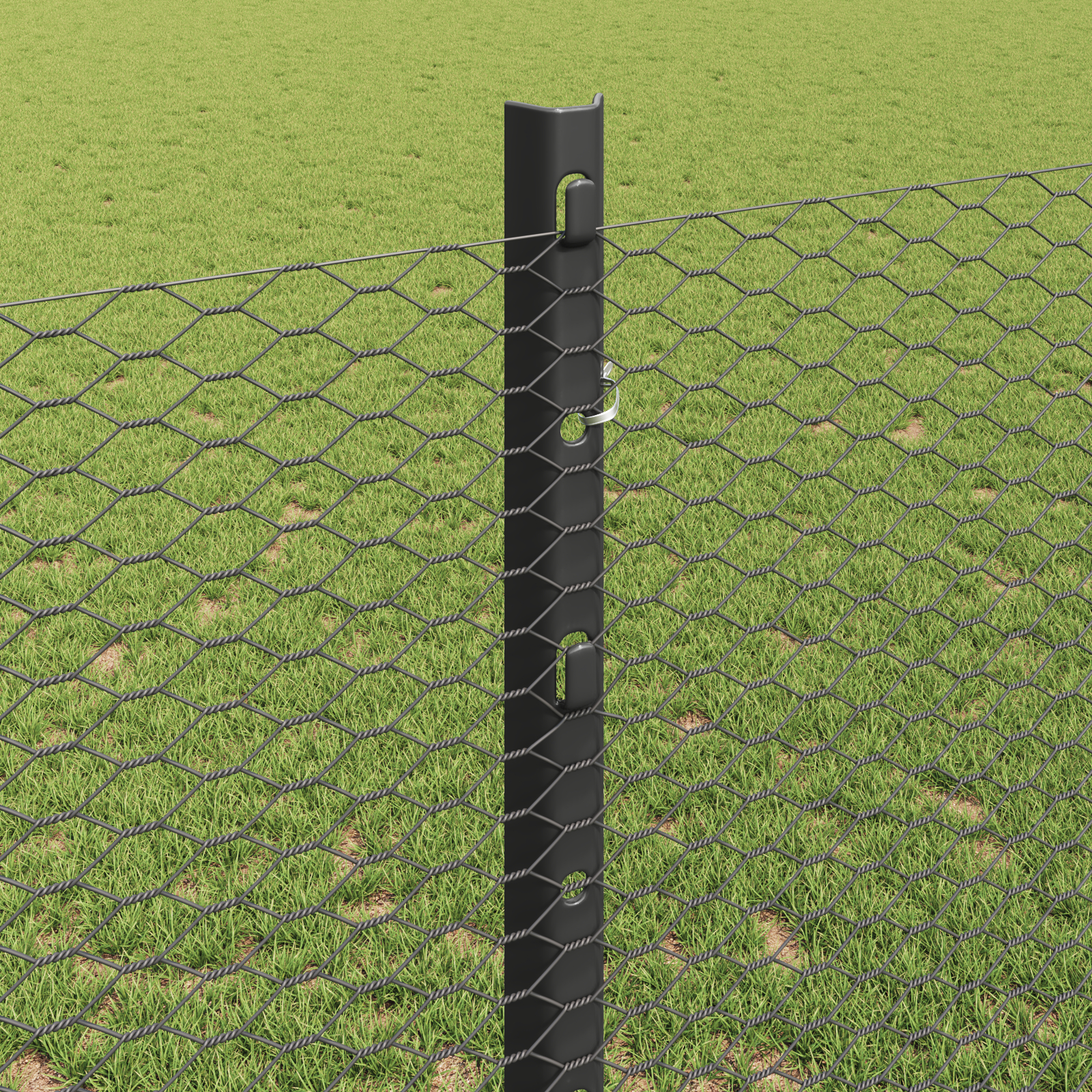 Stâlpi de gard  22 pcs U-Channel Gri 120 cm Oțel, Gard hexagonal  Gri 1,2x50 m Oțel GartenMobel Dekor