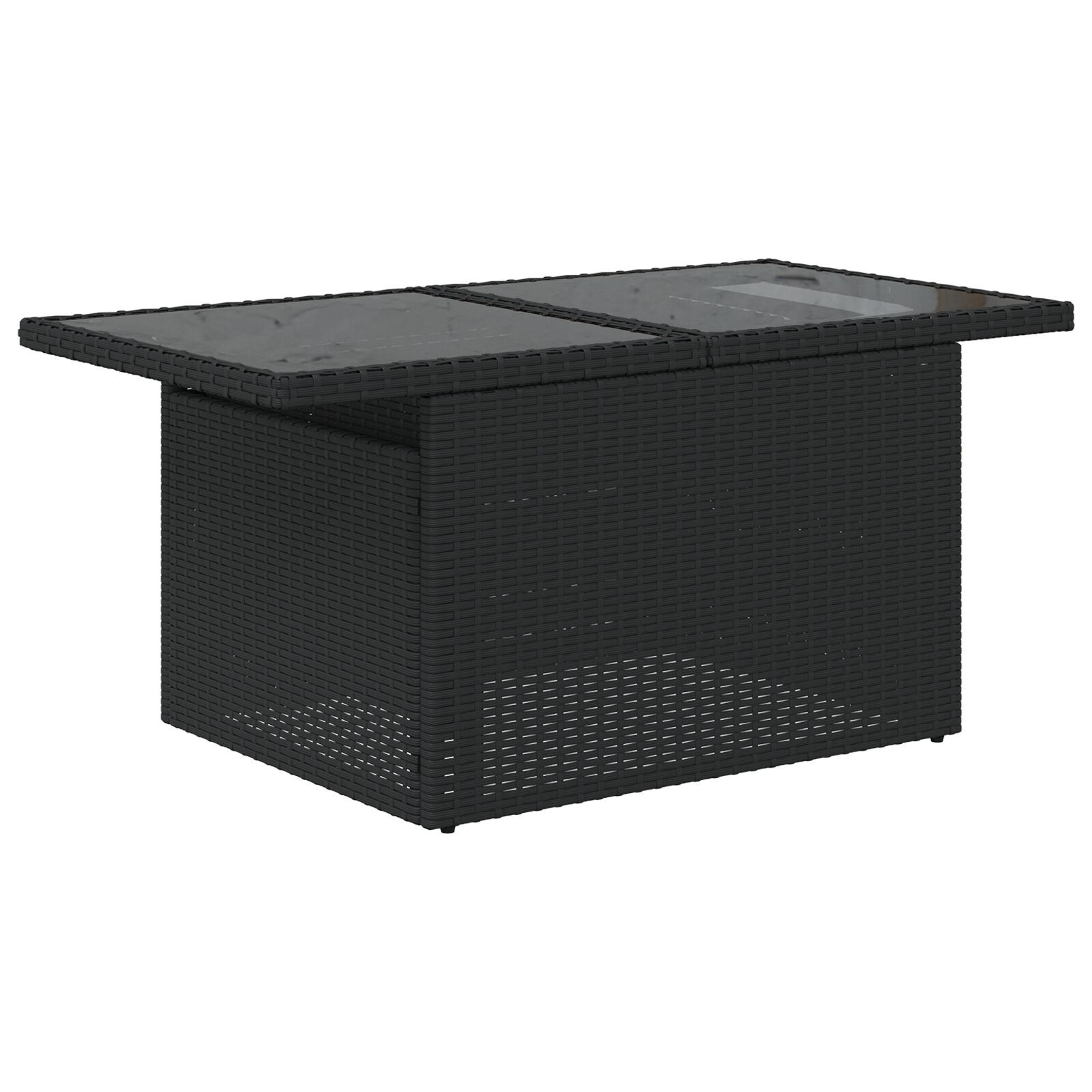 Set de canapea de grădină cu 9 piese și perne Negru Rattan Polimer, Canapea de grădină pentru 2 persoane cu perne Negru Rattan Polimer GartenMobel Dekor