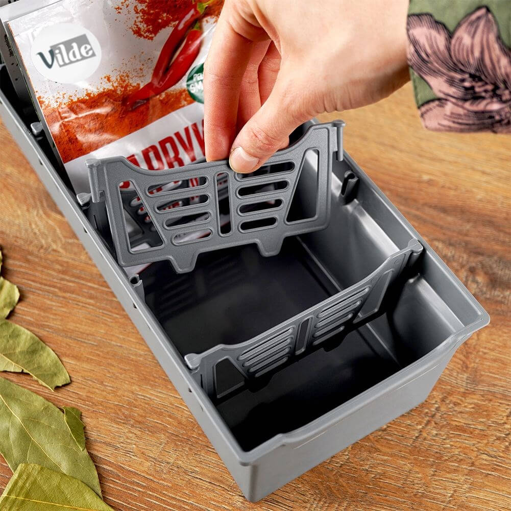 Organizator pentru condimente gri 30x13x8 cm Handy KitchenServ