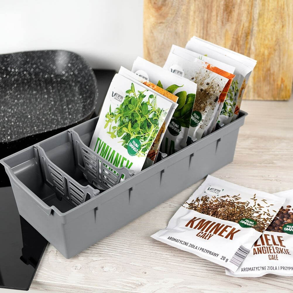 Organizator pentru condimente gri 30x13x8 cm Handy KitchenServ