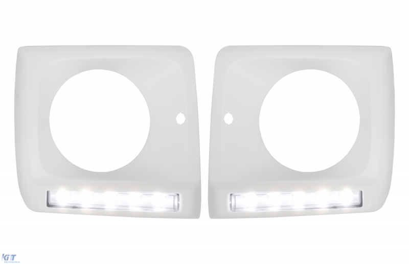 Pachet Exterior Mercedes G-Class W463 (1989-2018) G63 G65 Design cu Prelungiri Aripi Extensii si Carcasa faruri cu Lumini de zi dedicate LED DRL Performance AutoTuning
