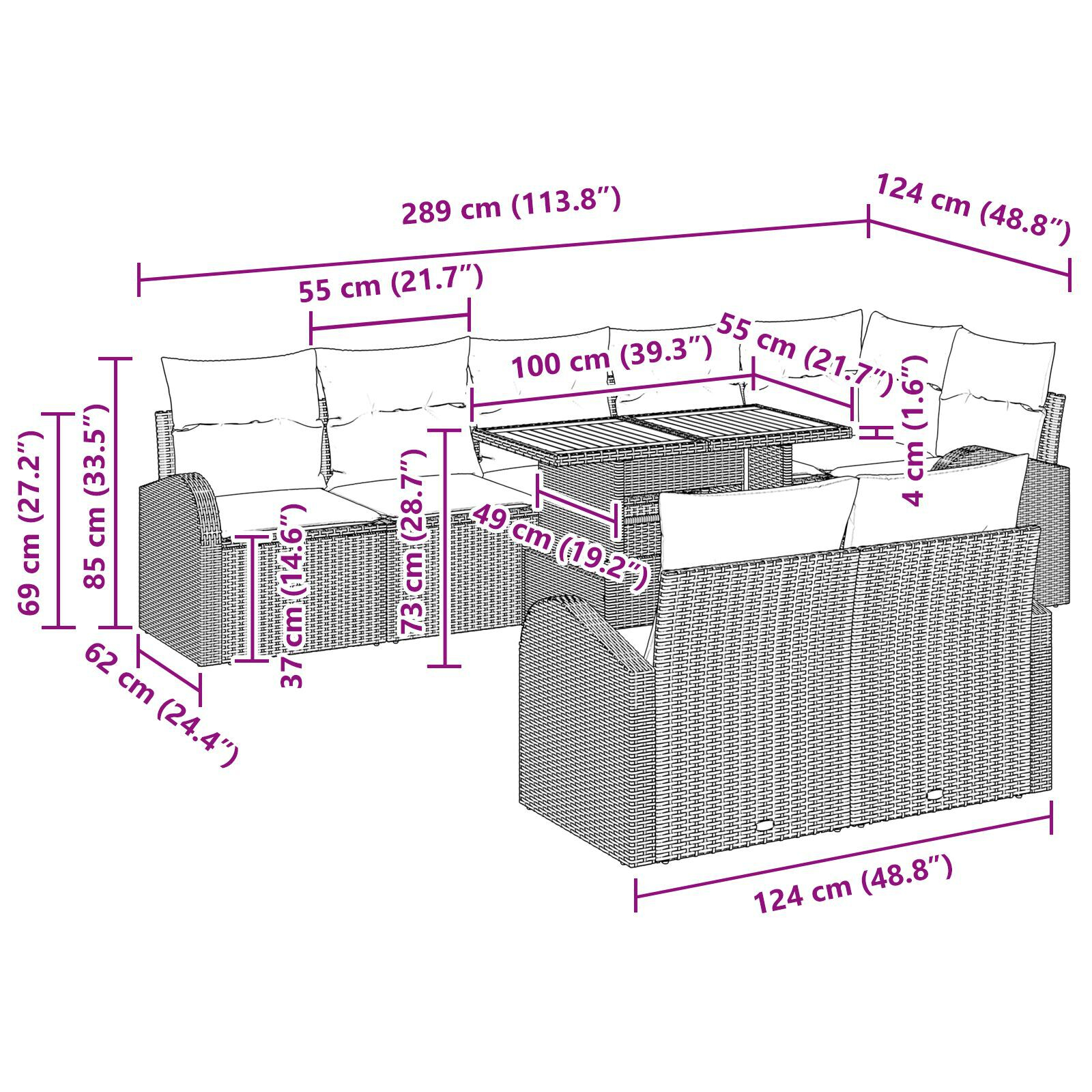 Set Dining Grădină 9 Piese cu Perne Bej din Poliratan și Acacia GartenMobel Dekor