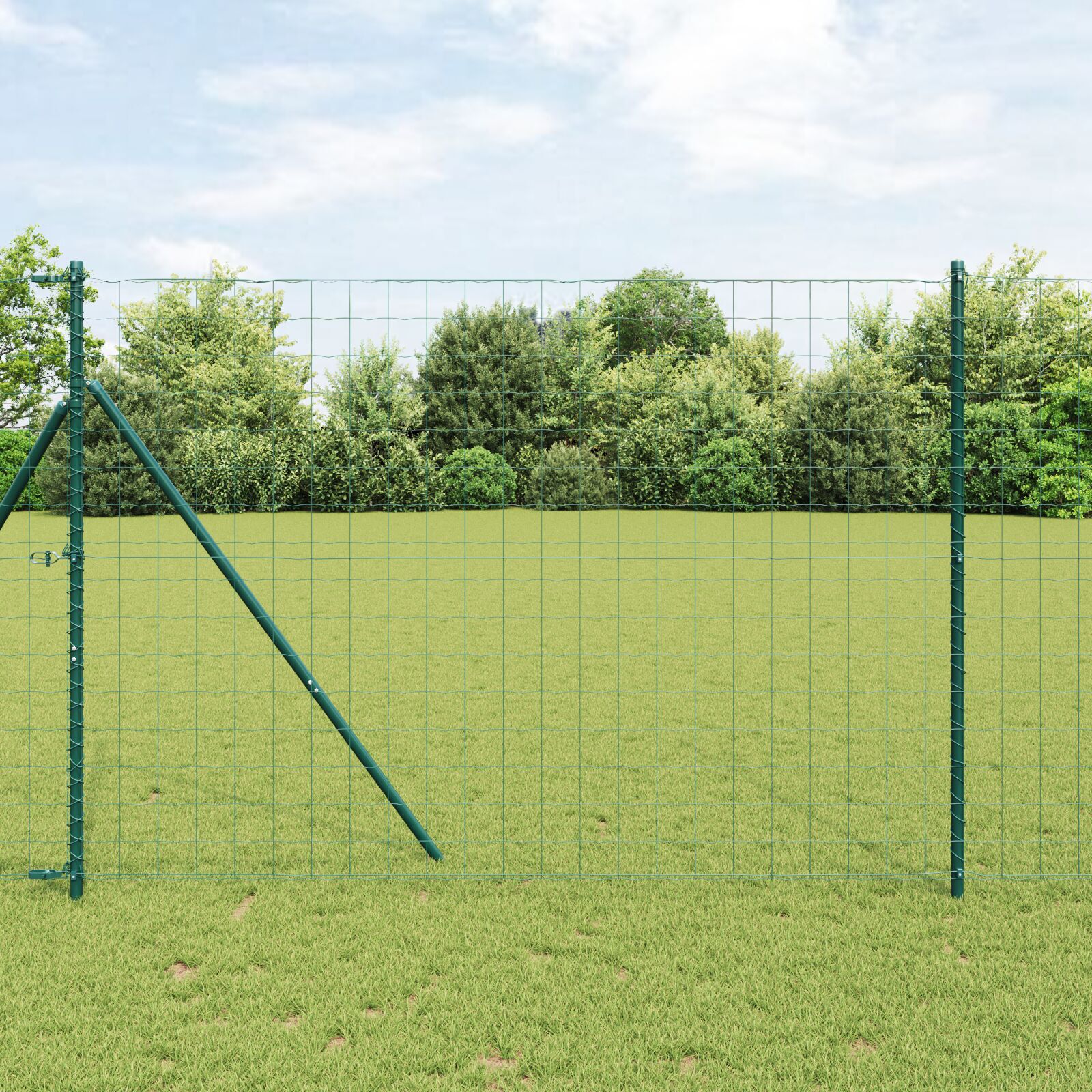 Euro Fence Set de 2 Verde Oțel Vopsit Electrostatic 10 x 1,5 m GartenMobel Dekor