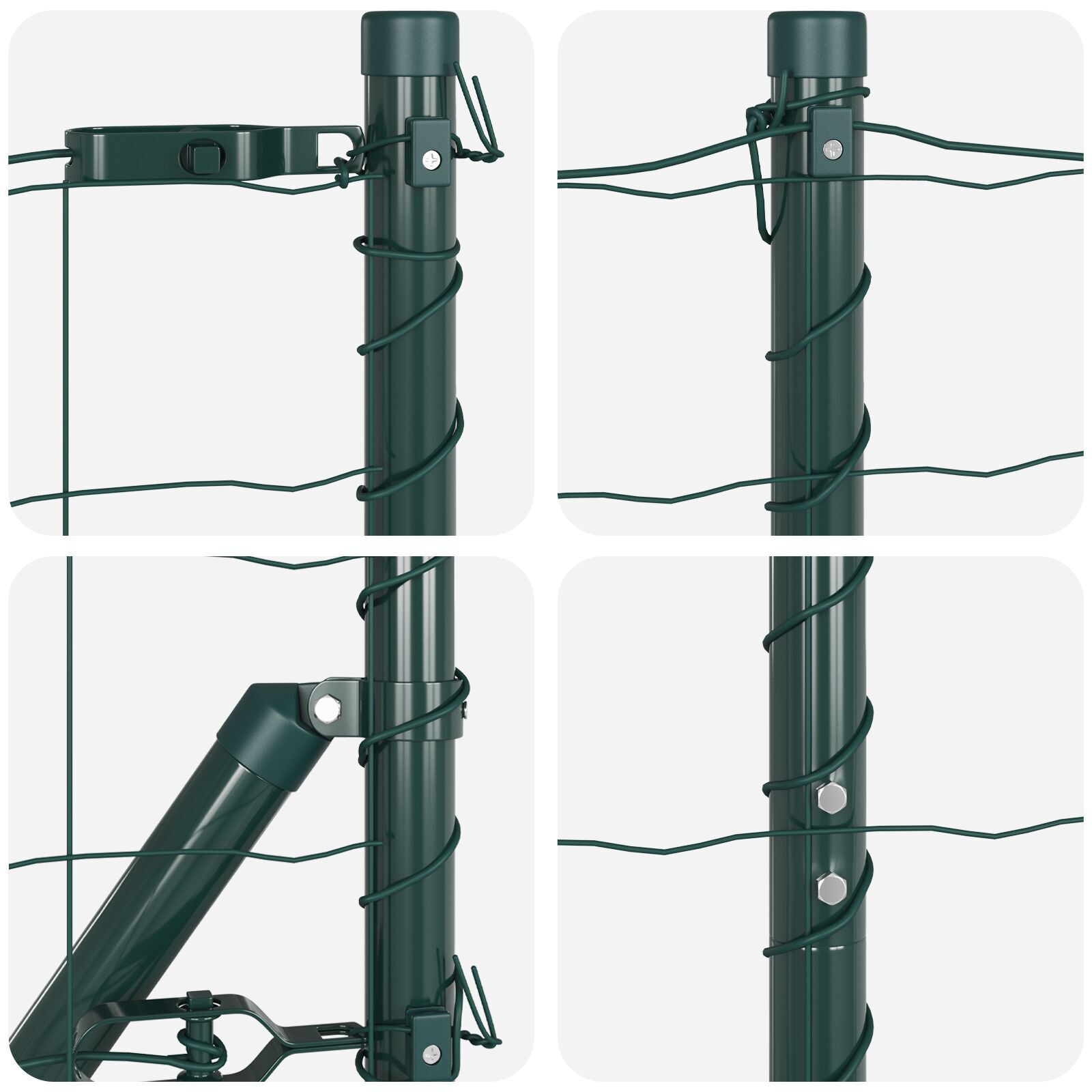 Euro Fence Set de 2 Verde Oțel Vopsit Electrostatic 10 x 1,5 m GartenMobel Dekor