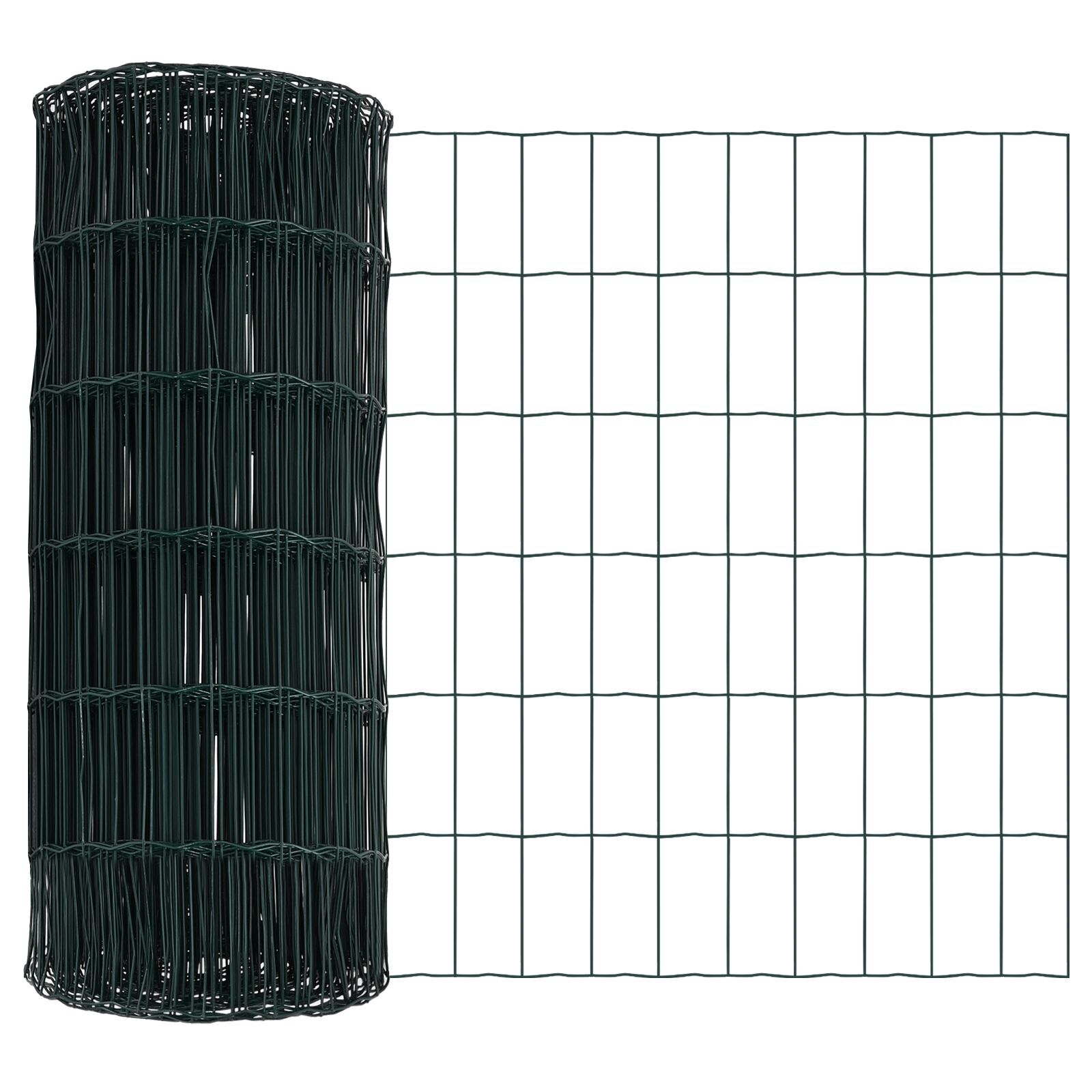 Euro Fence cu 7 Stâlpi 0.4x10 m Oțel Galvanizat Verde GartenMobel Dekor
