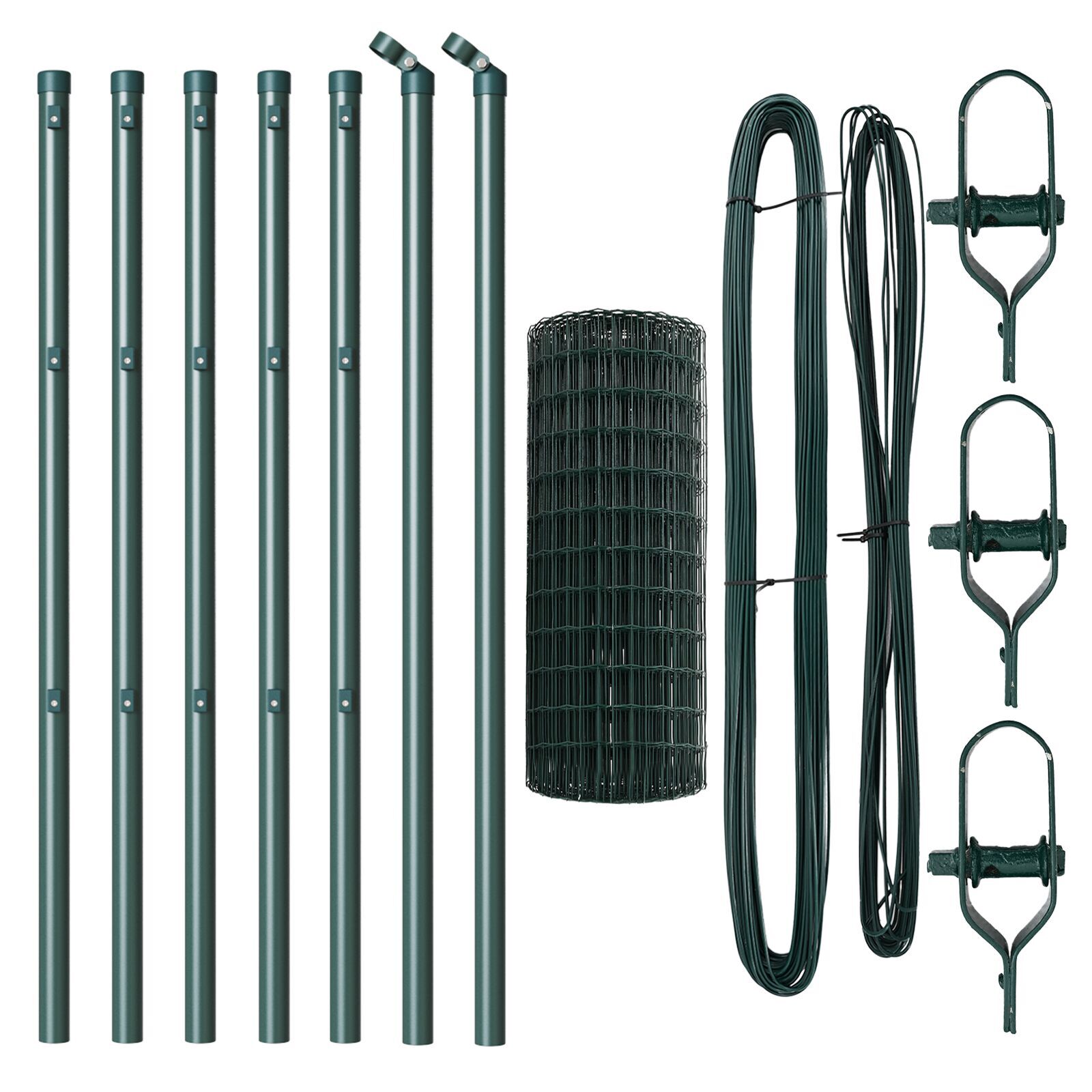 Euro Fence cu 7 Stâlpi 0.4x10 m Oțel Galvanizat Verde GartenMobel Dekor