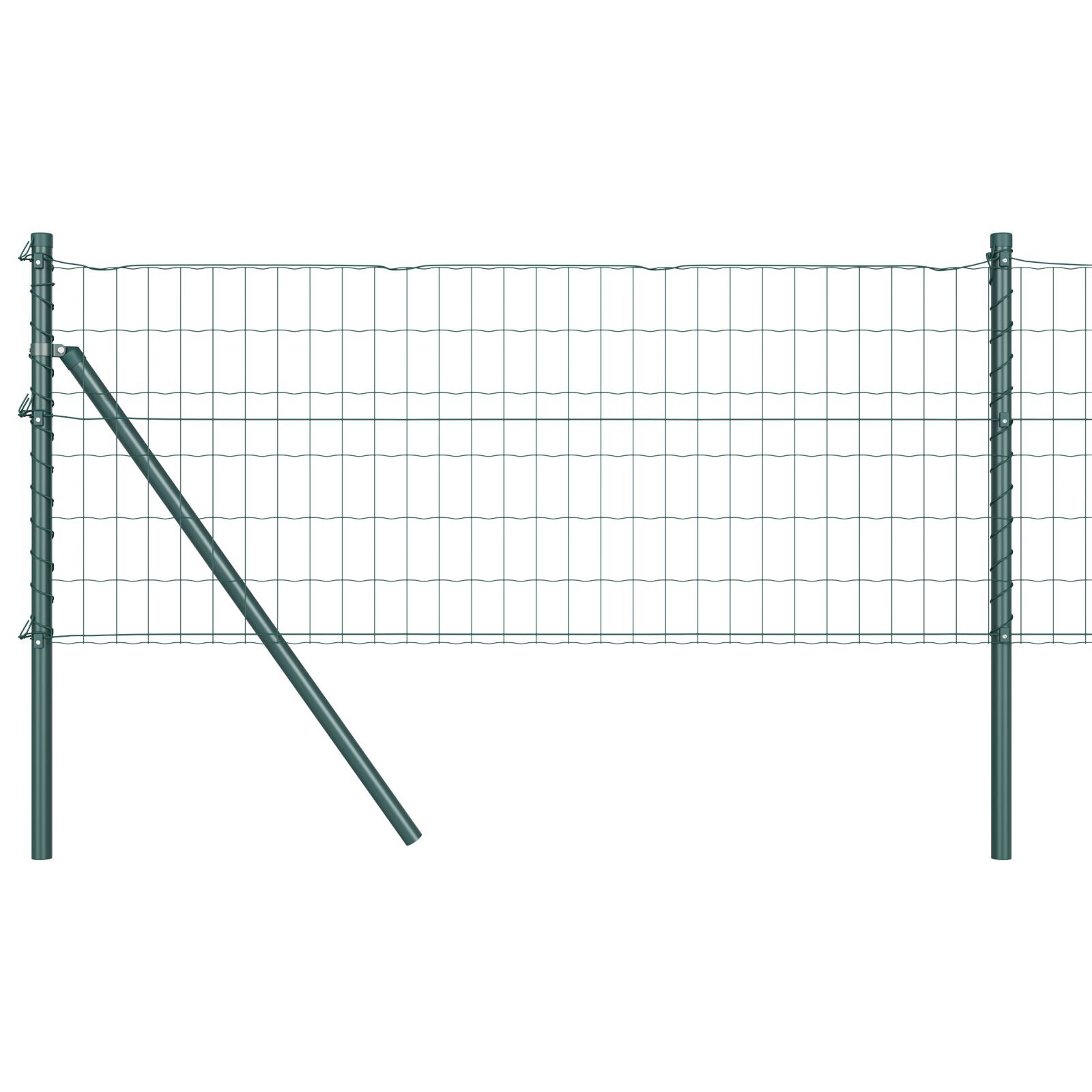 Euro Fence cu 7 Stâlpi 0.4x10 m Oțel Galvanizat Verde GartenMobel Dekor