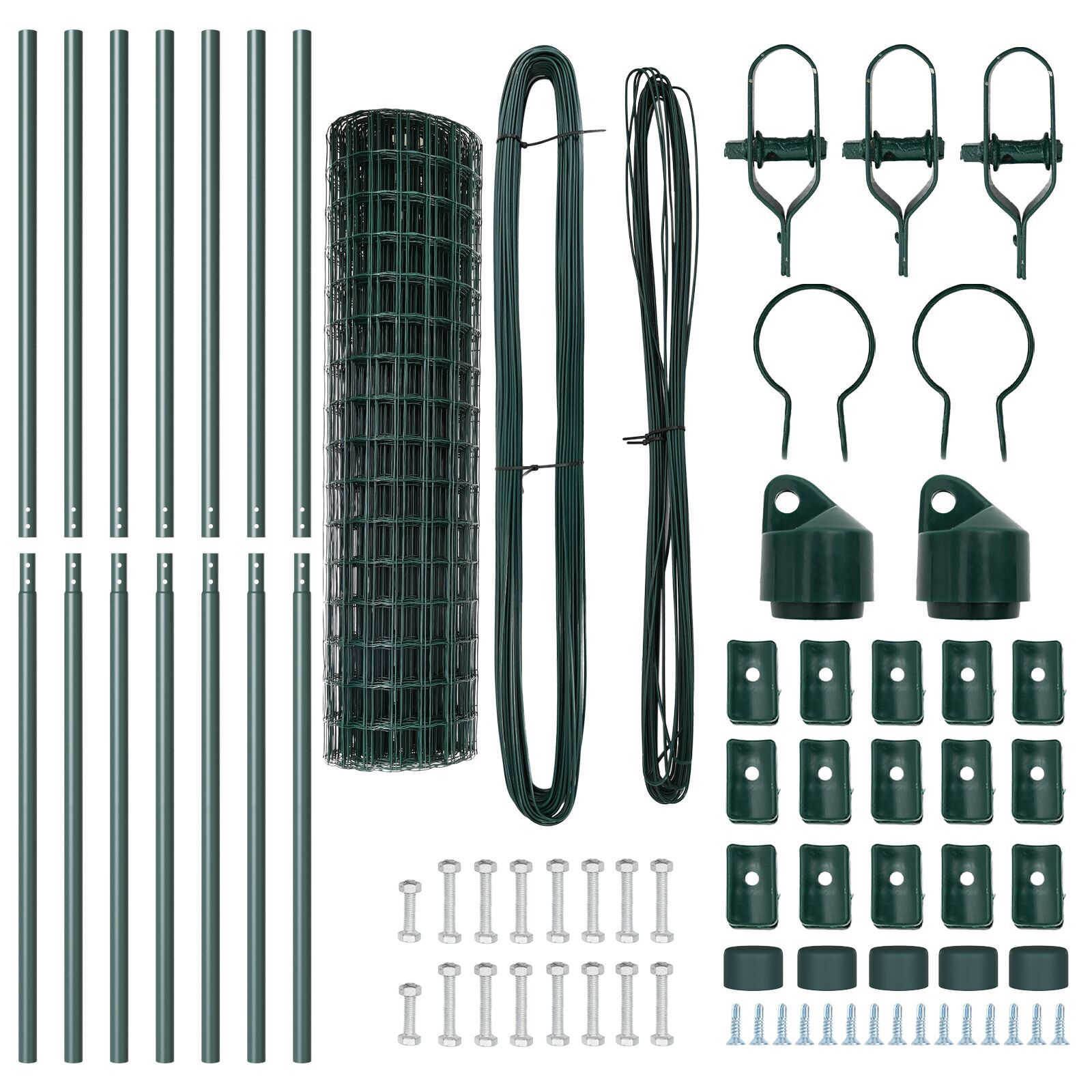 Euro Fence cu 7 Stâlpi 1.2x10 m Oțel Galvanizat Verde GartenMobel Dekor
