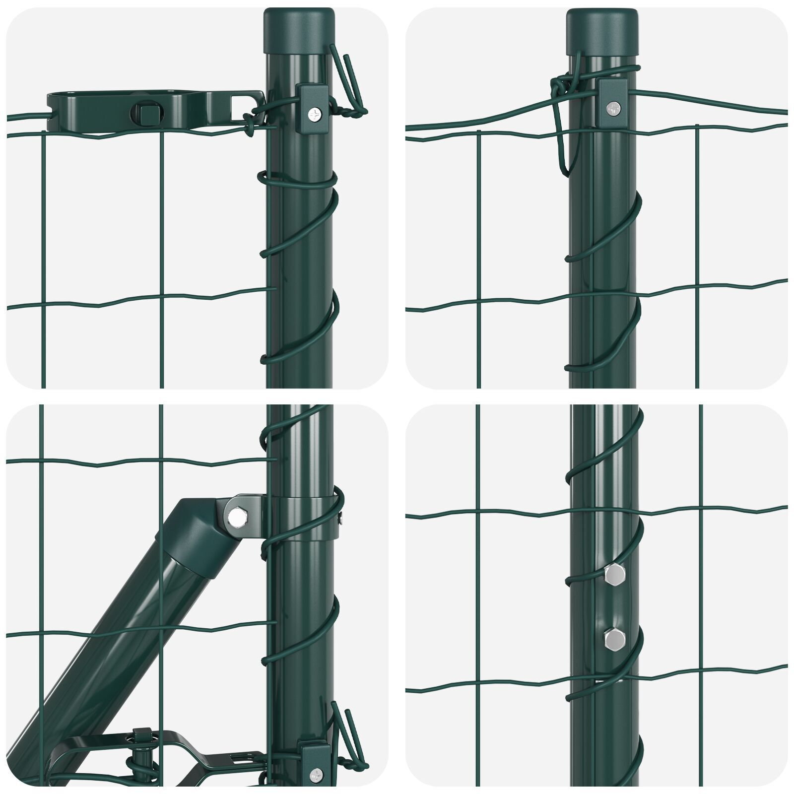 Euro Fence cu 7 Stâlpi 1.2x10 m Oțel Galvanizat Verde GartenMobel Dekor