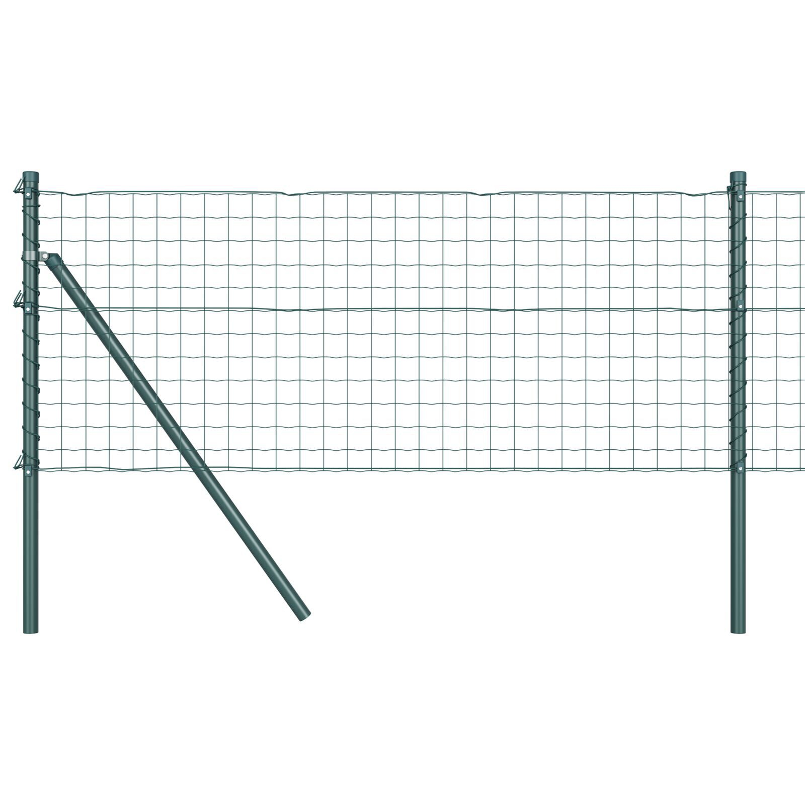 Euro Fence cu 7 stâlpi 0.8x10 m Oțel galvanizat verde GartenMobel Dekor
