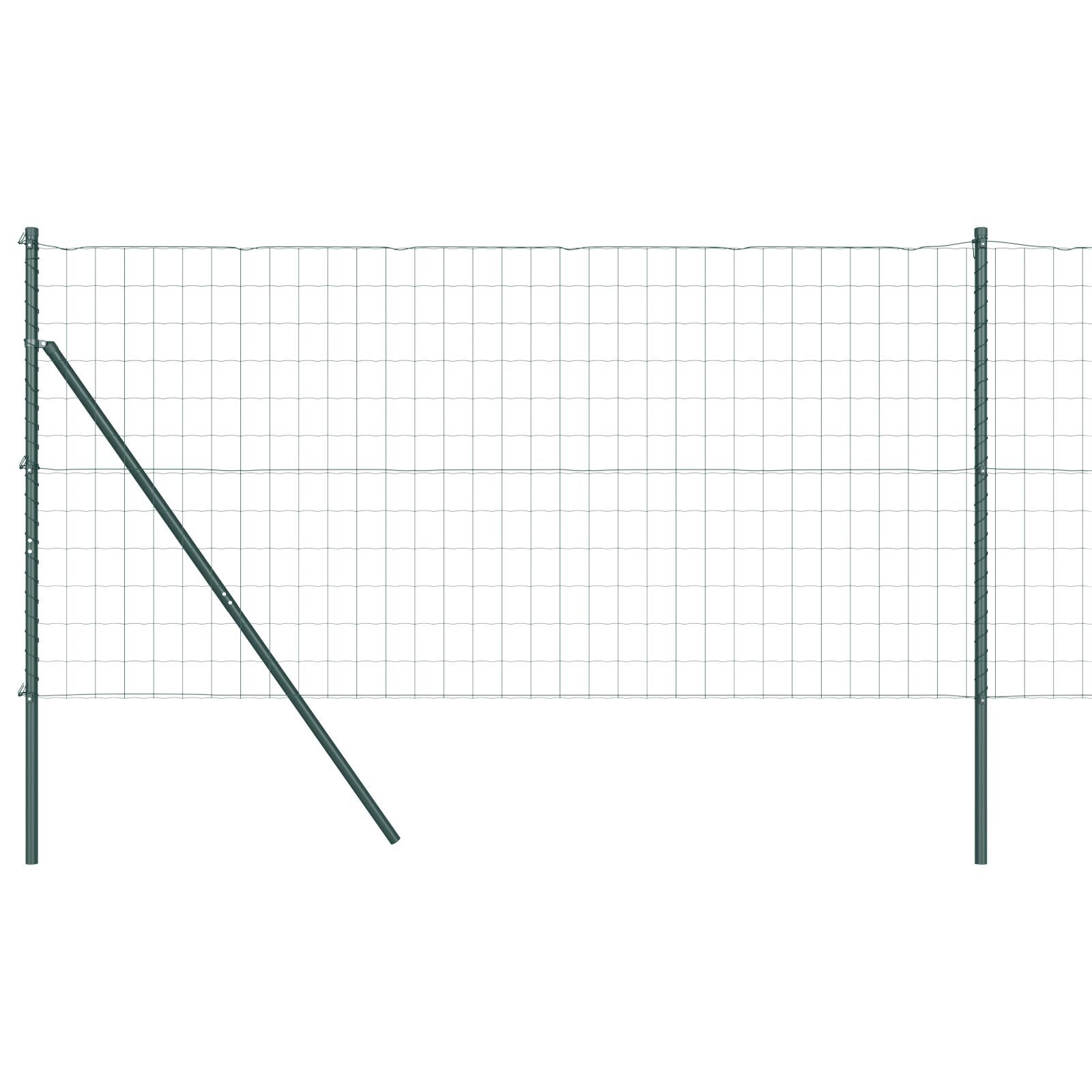 Euro Fence cu 7 stâlpi 1x10 m Oțel galvanizat Verde GartenMobel Dekor