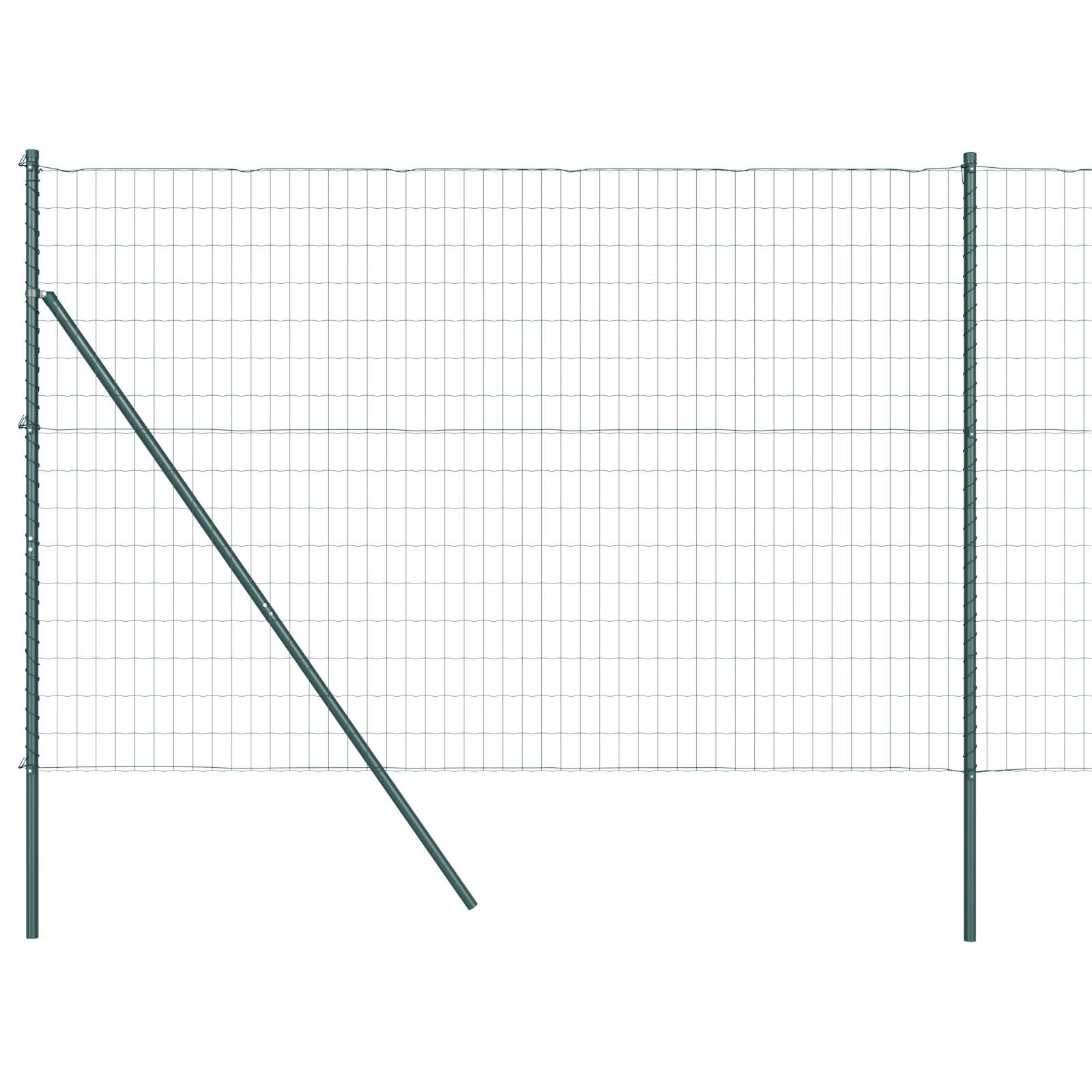Gard Euro cu 7 Stâlpi 1.5x10 m Oțel Galvanizat Verde GartenMobel Dekor